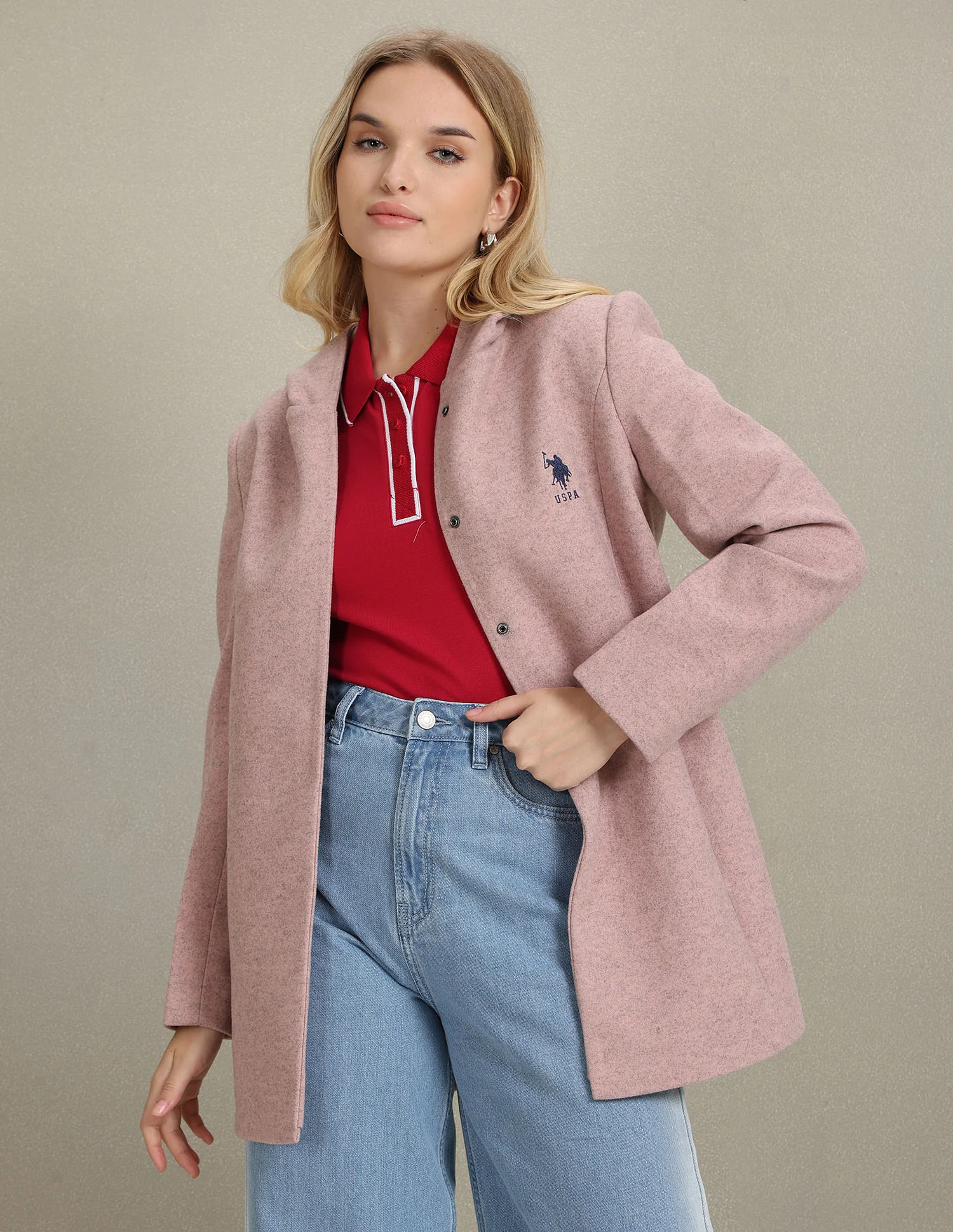 Longline Heathered Hooded Jacket