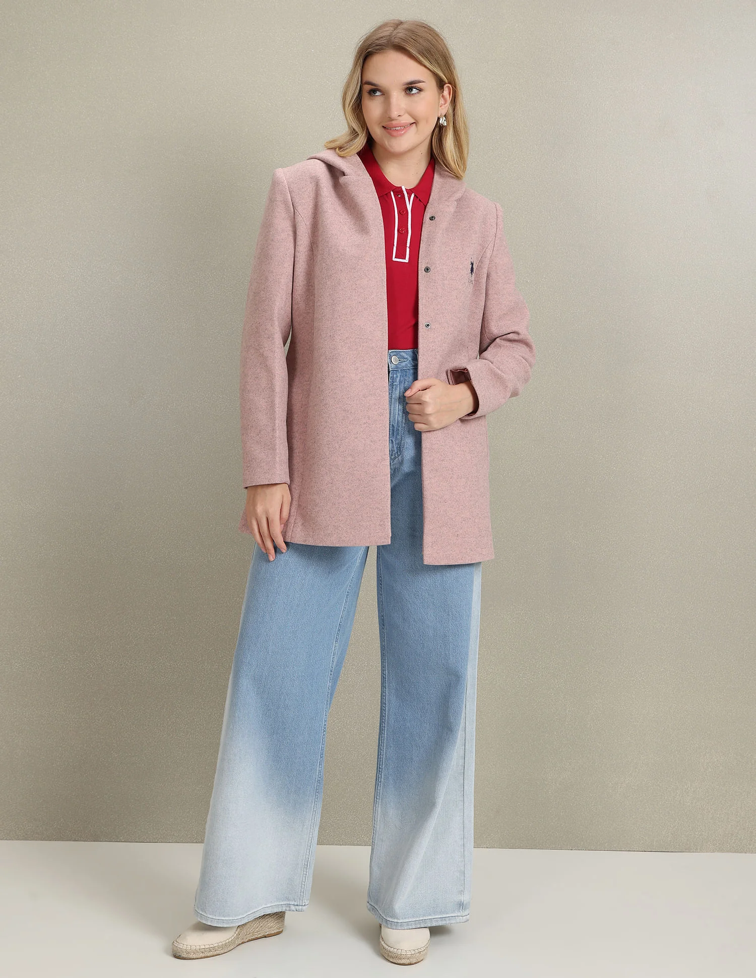Longline Heathered Hooded Jacket - Image 3