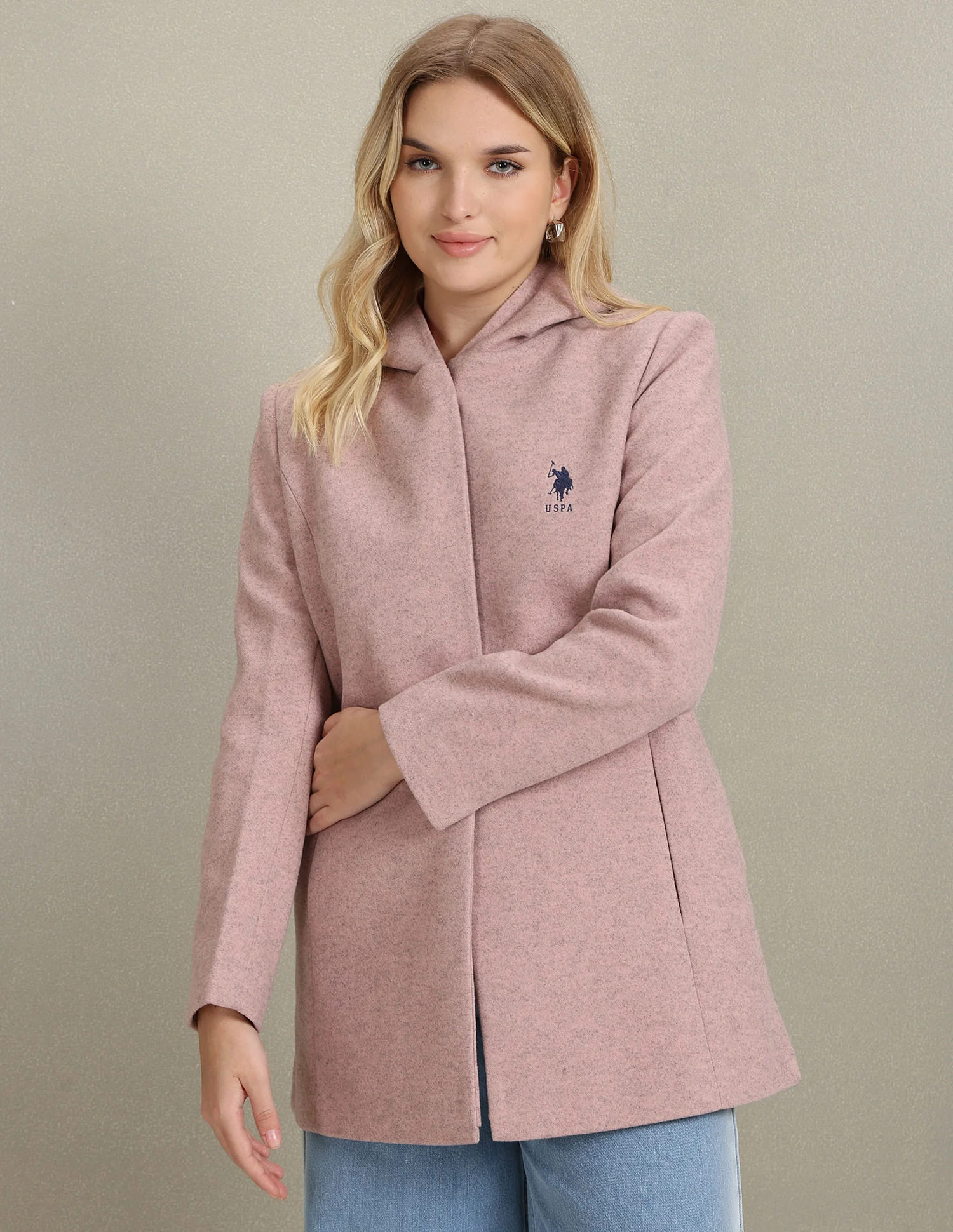 Longline Heathered Hooded Jacket - Image 6