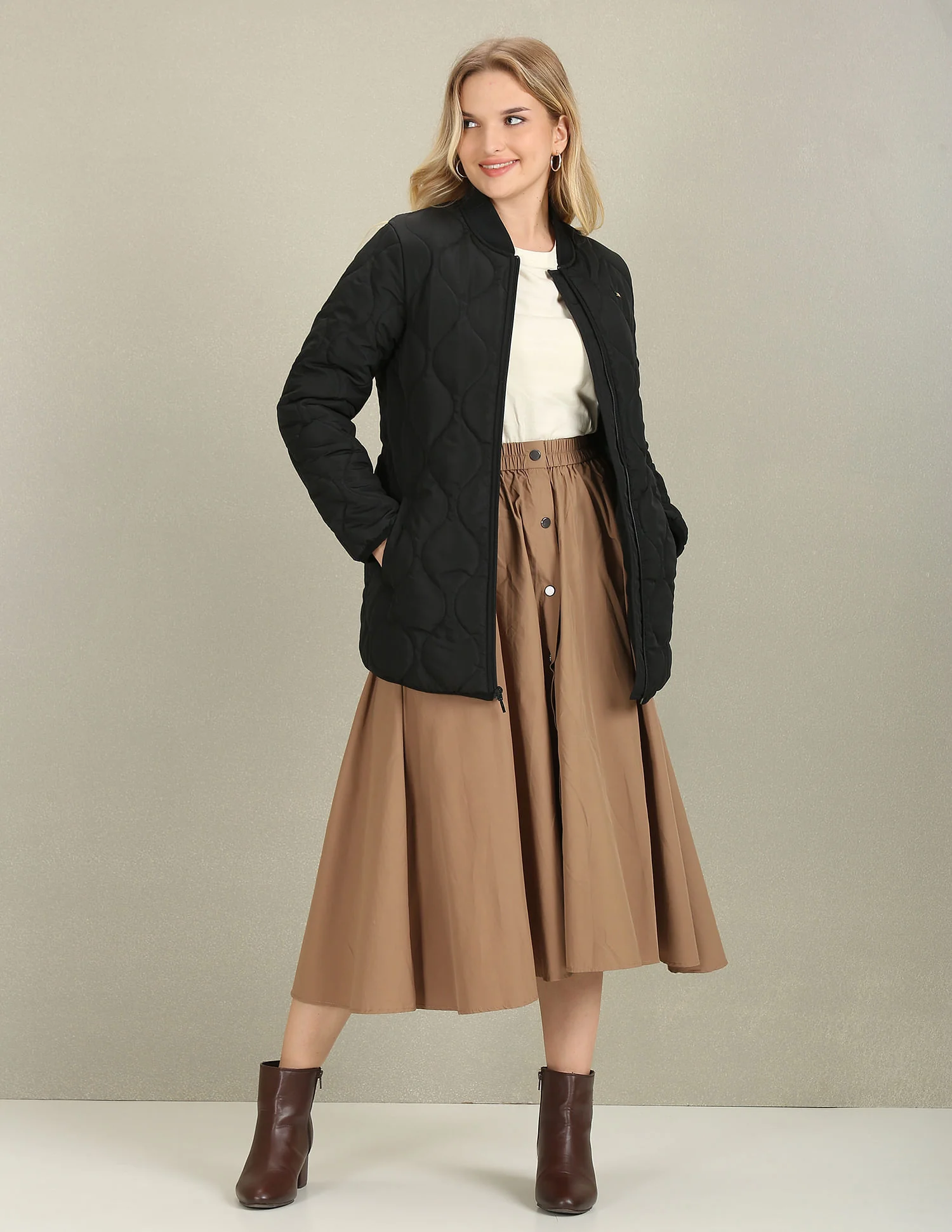 Longline Stand Neck Jacket - Image 3