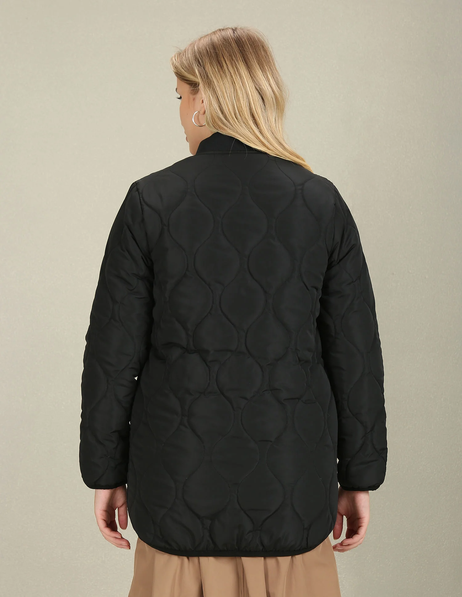 Longline Stand Neck Jacket - Image 5