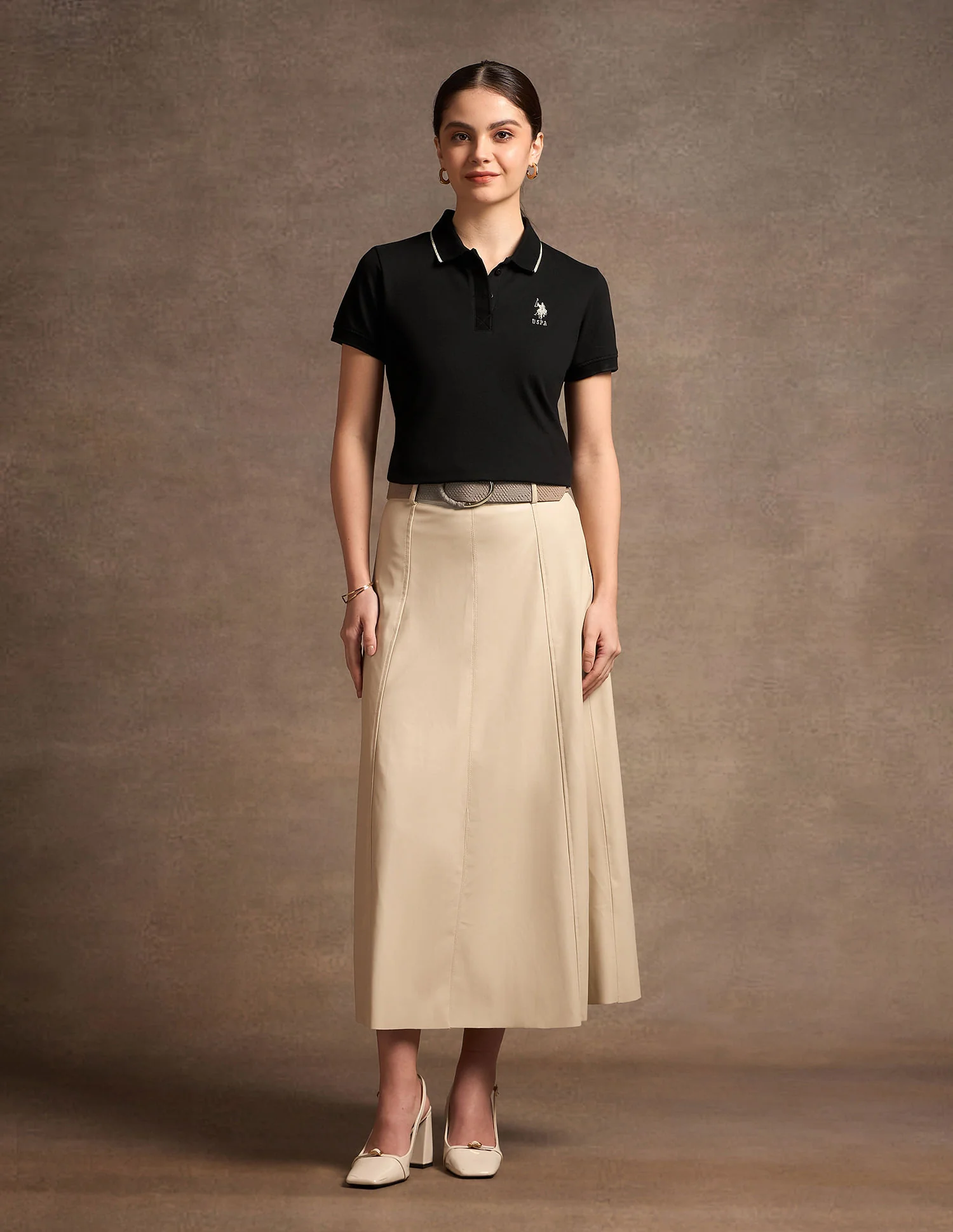 Lurex Tipped Solid Polo Shirt - Image 3