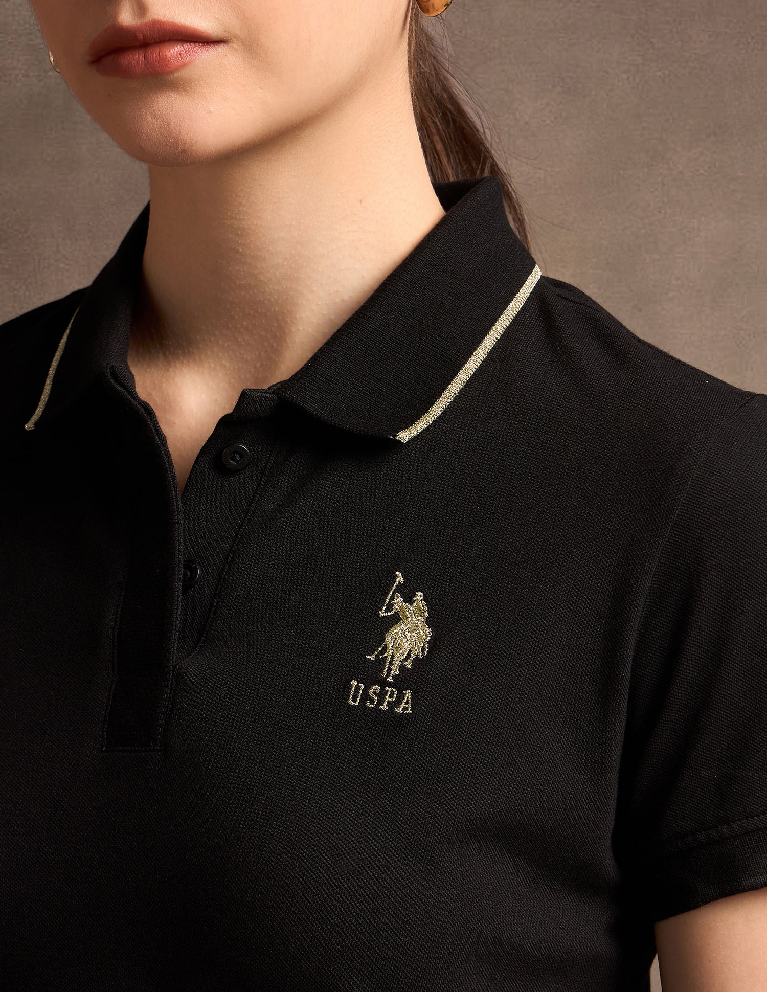 Lurex Tipped Solid Polo Shirt - Image 7