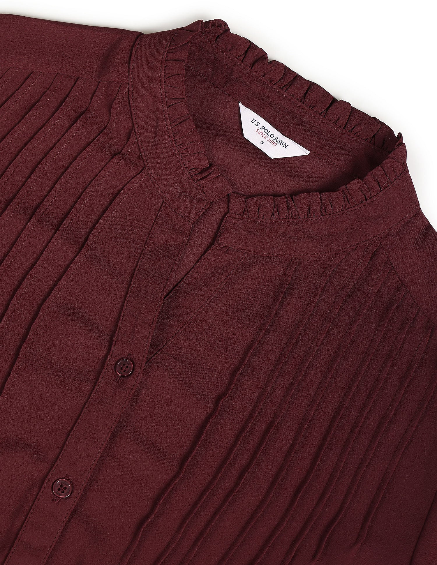 Mandarin Collar Long Sleeve Top - Image 2