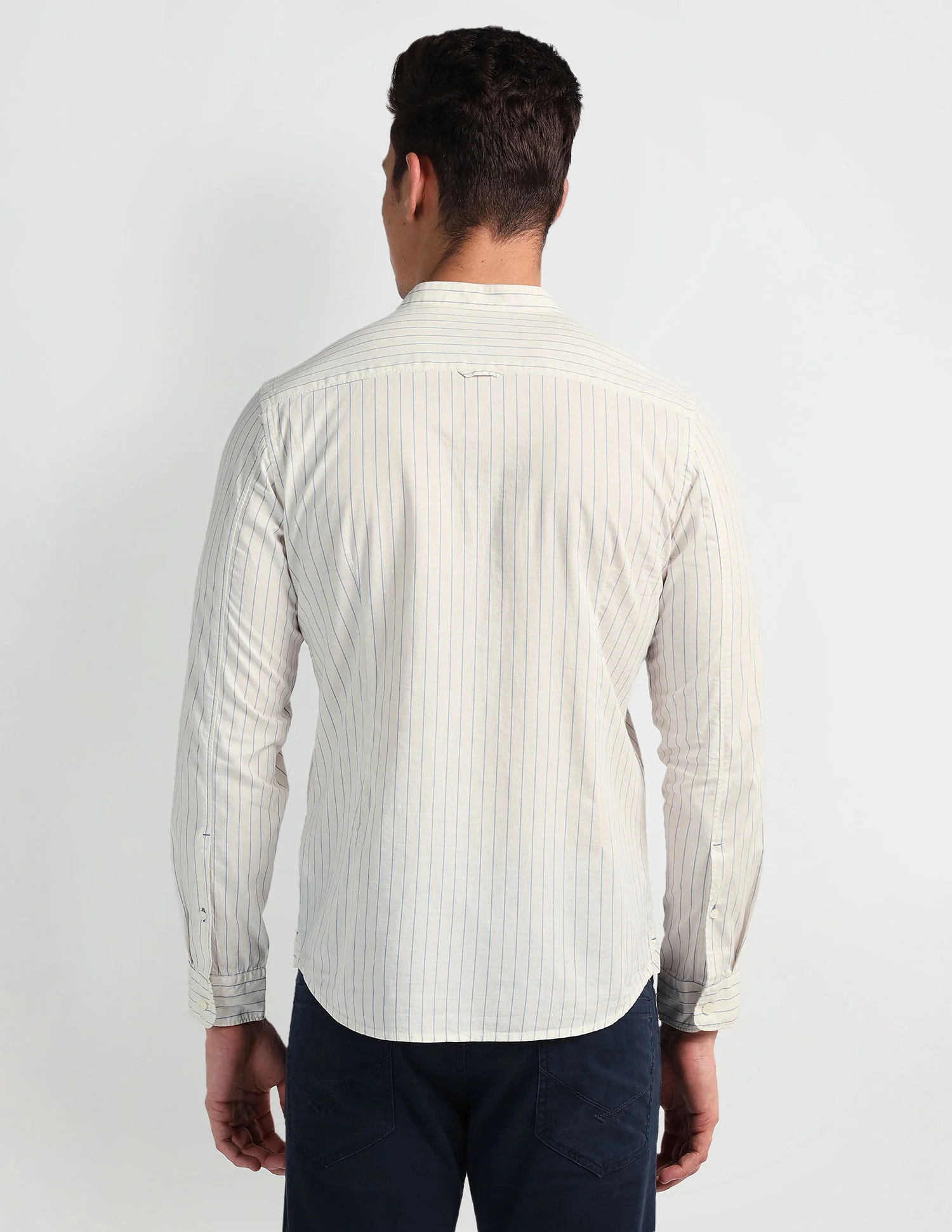 Mandarin Collar Slim Fit Shirt - Image 5
