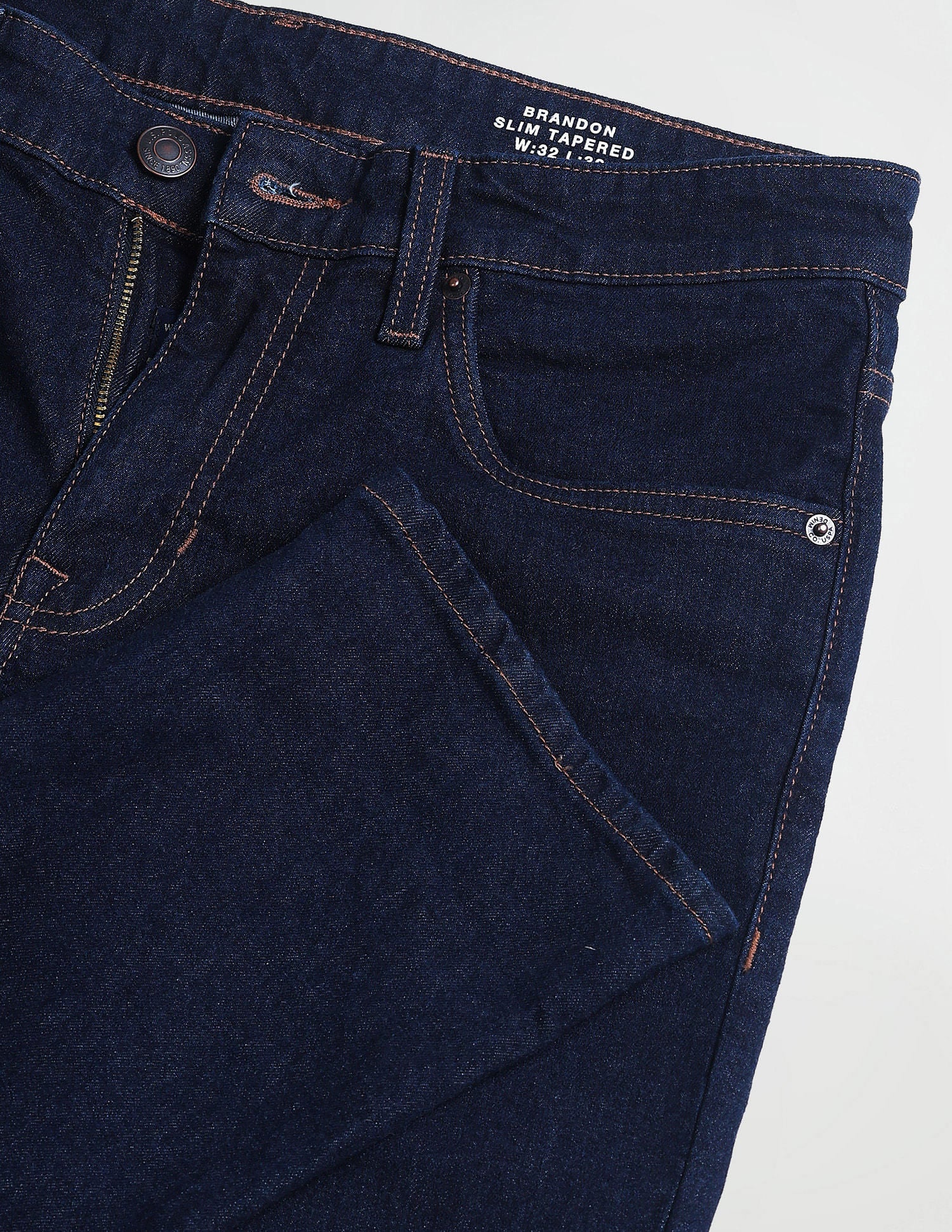 Brandon Fit Slim Tapered Navy Jeans - Image 2