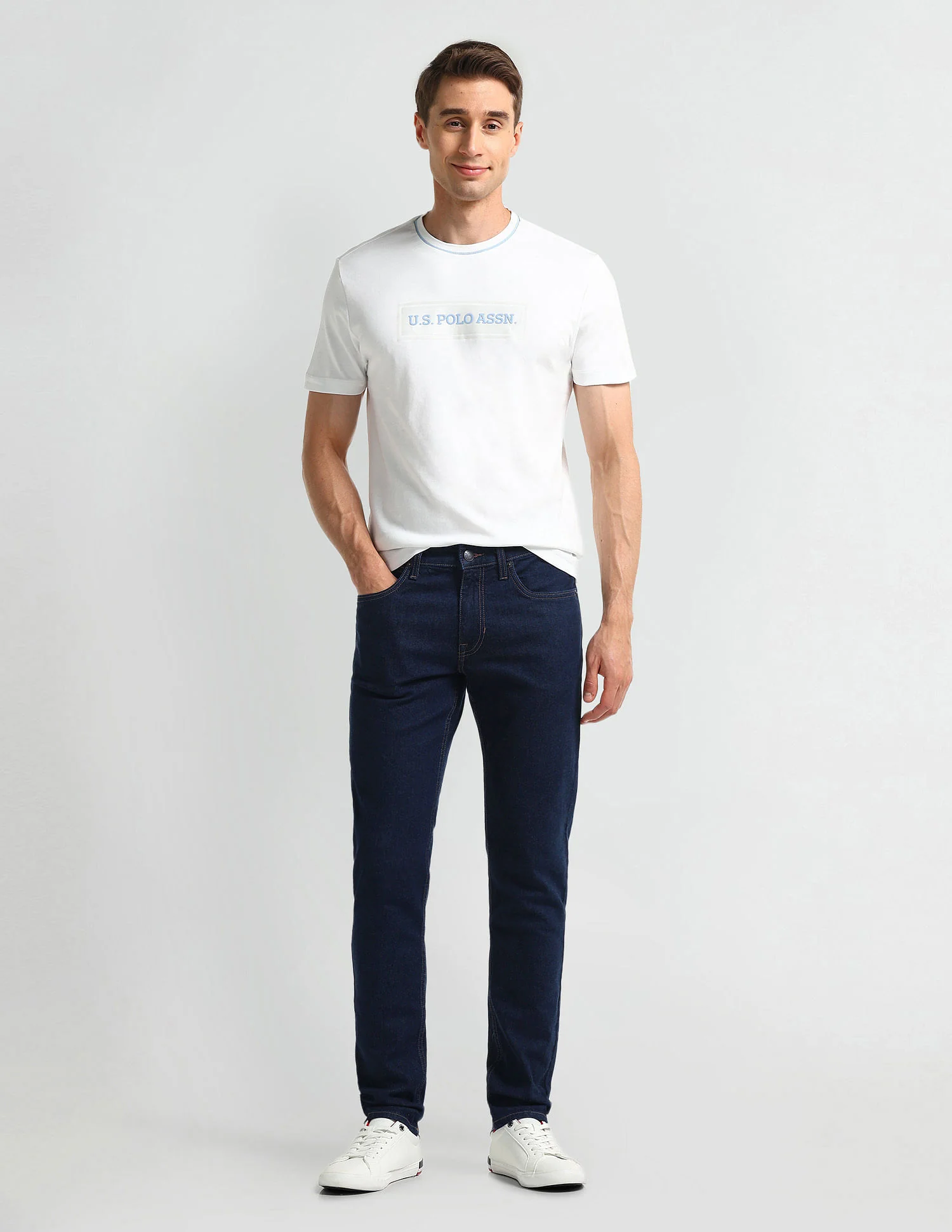 Brandon Fit Slim Tapered Navy Jeans - Image 3