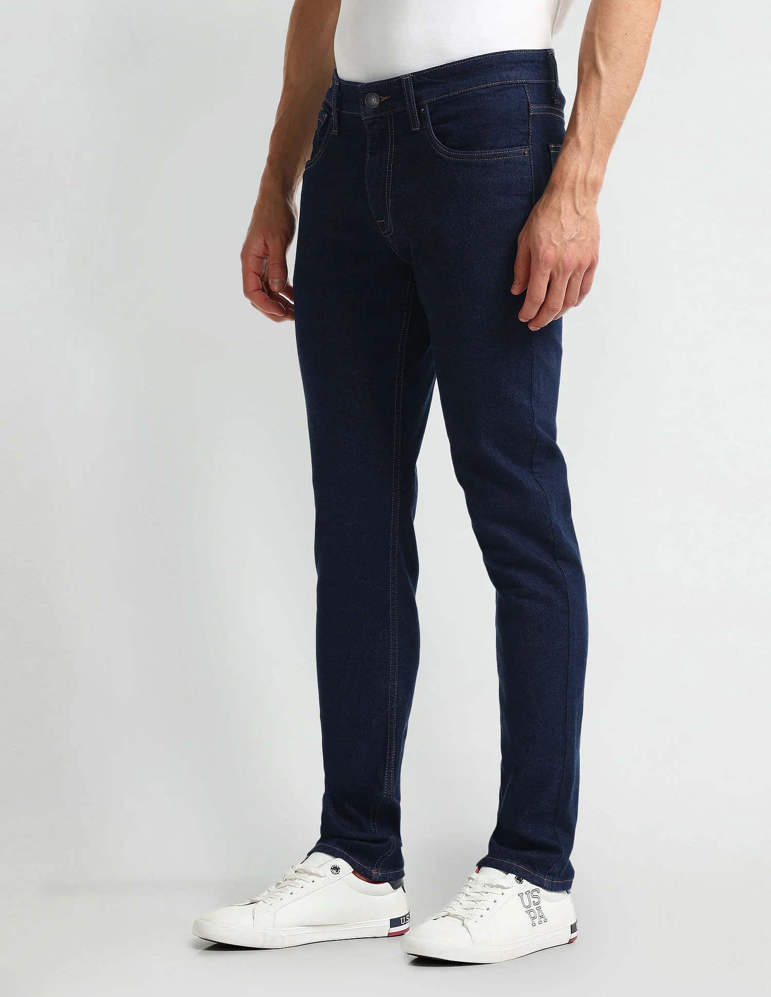 Brandon Fit Slim Tapered Navy Jeans - Image 4