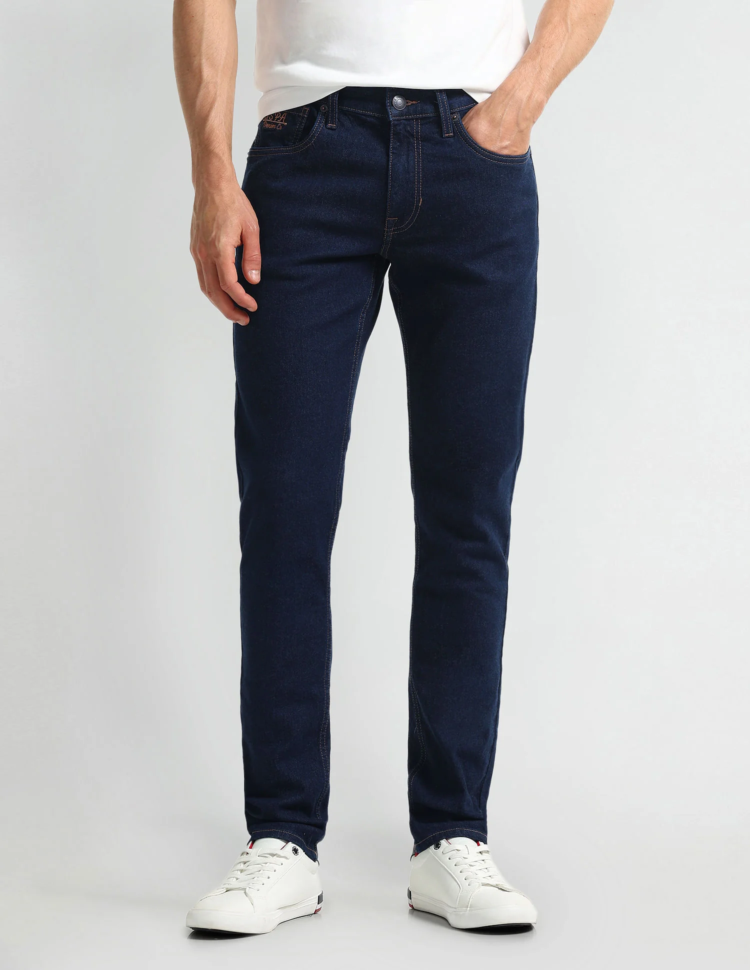 Brandon Fit Slim Tapered Navy Jeans - Image 6