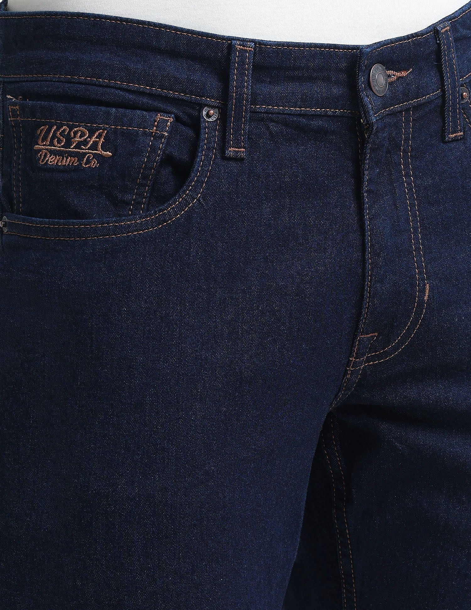 Brandon Fit Slim Tapered Navy Jeans - Image 7