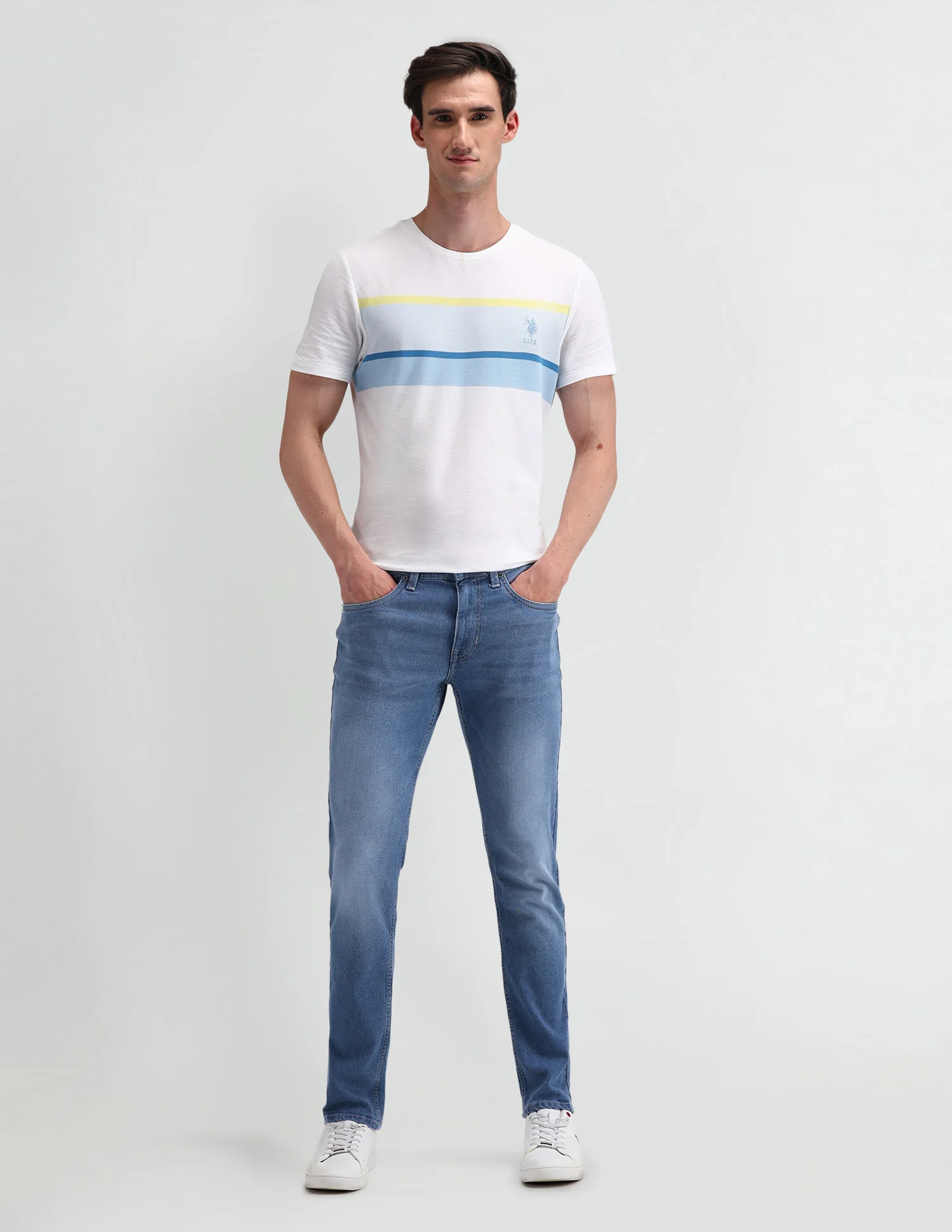 Brandon Slim Fit Tapered Blue Jeans - Image 3