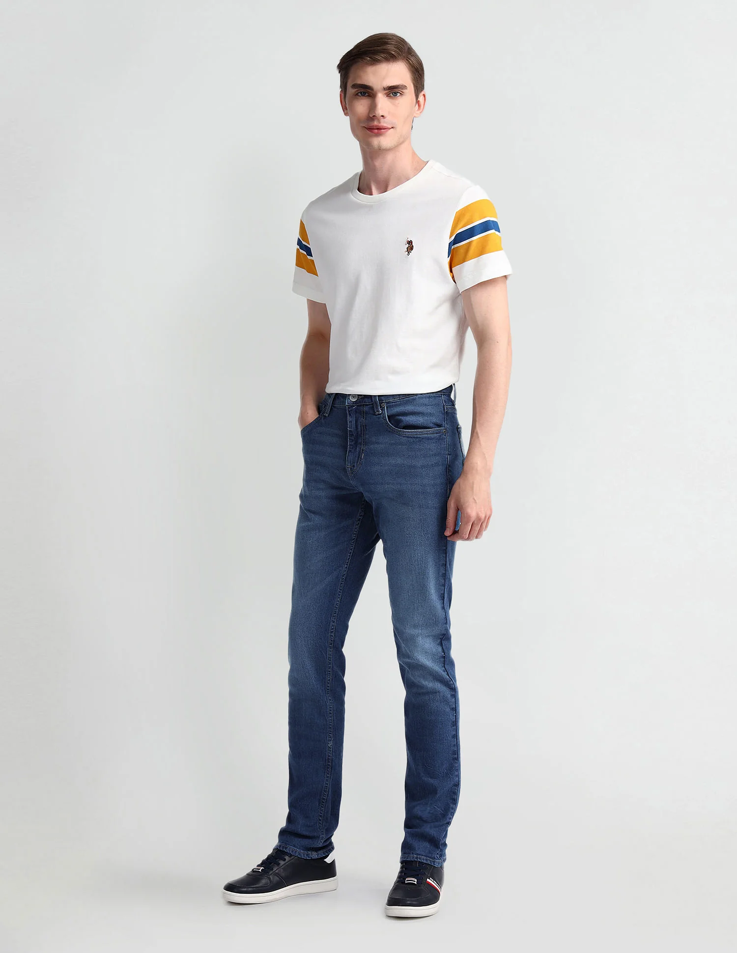 Brandon Slim Tapered Blue Jeans - Image 3
