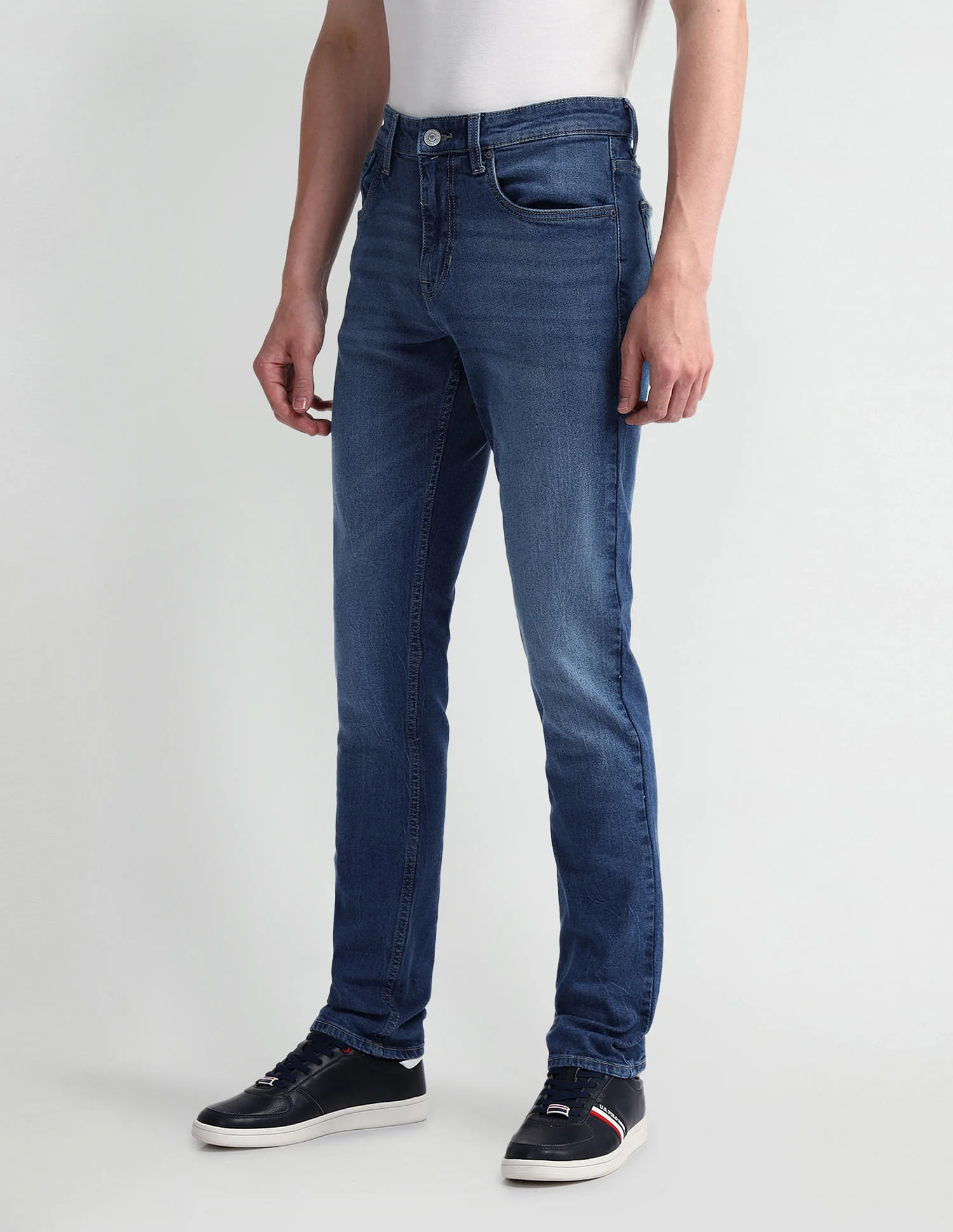 Brandon Slim Tapered Blue Jeans - Image 4