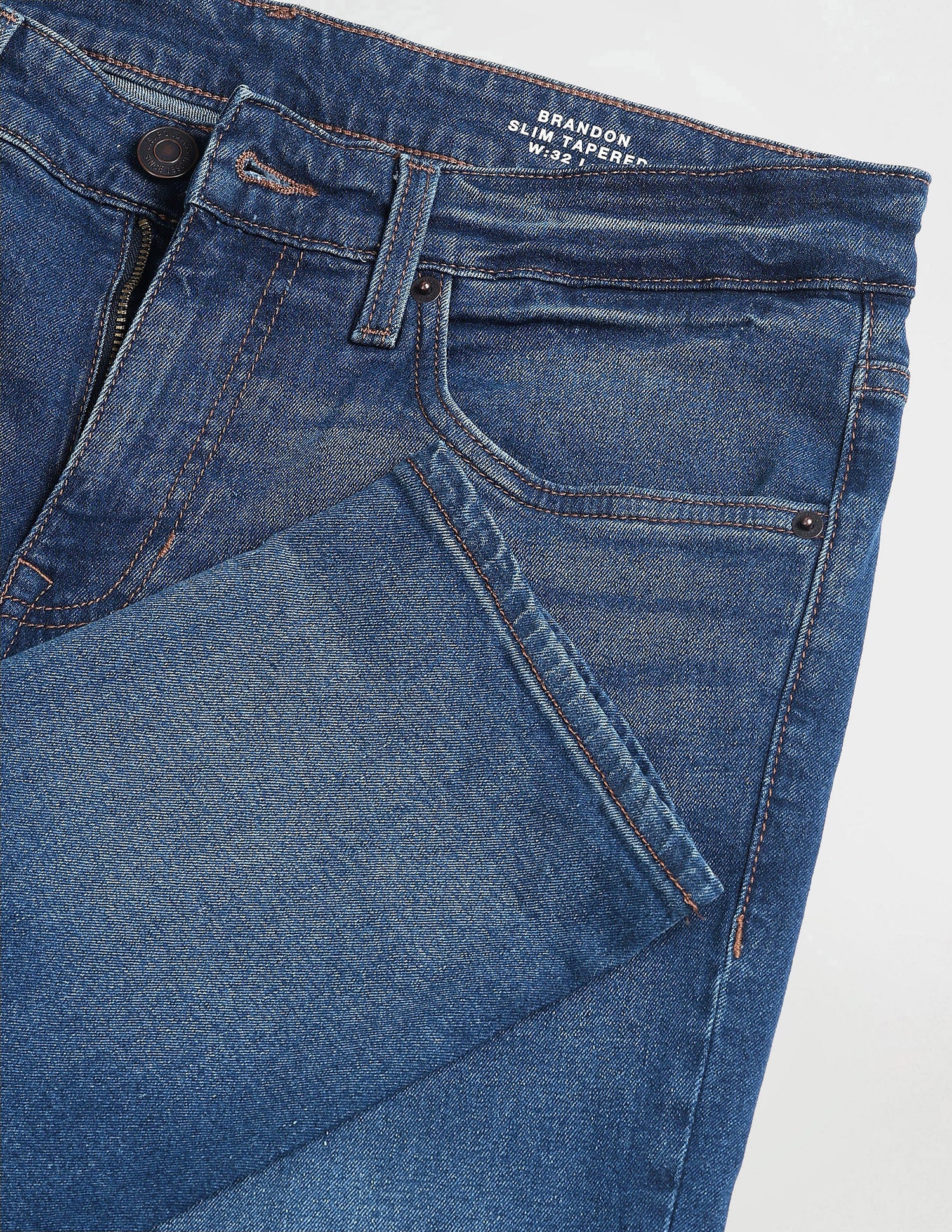 Brandon Slim Tapered Blue Jeans - Image 2