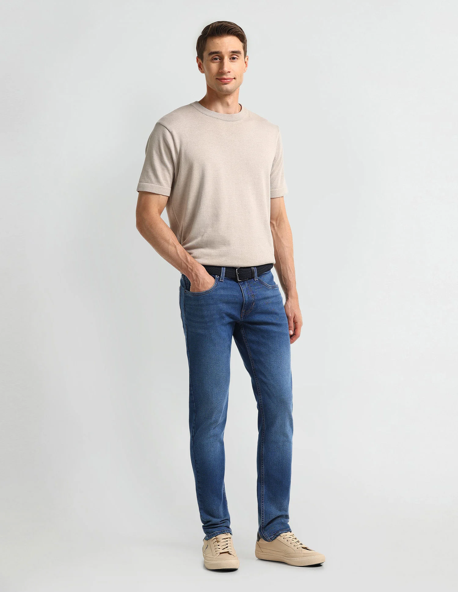 Brandon Slim Tapered Blue Jeans - Image 3