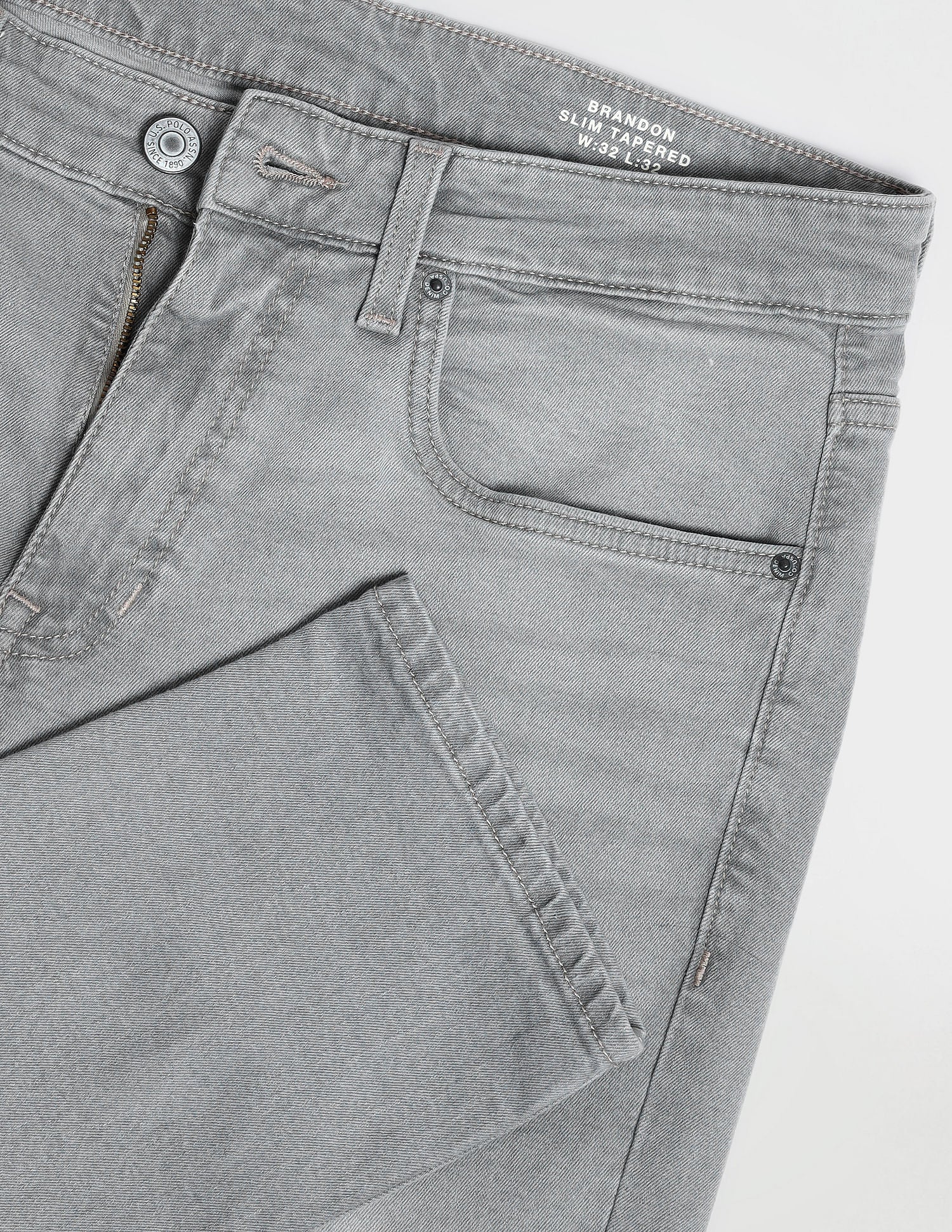 Brandon Slim Tapered Grey Jeans - Image 2