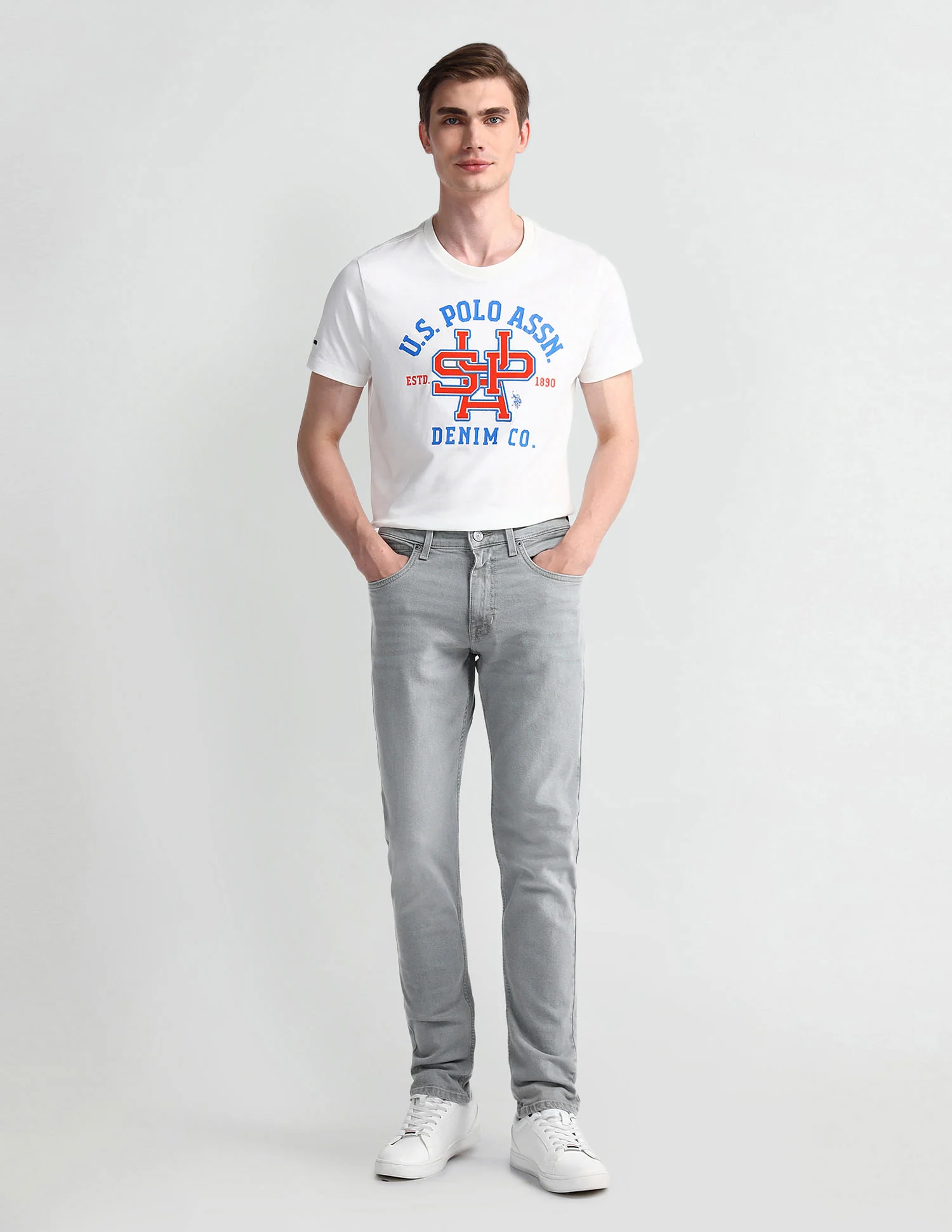 Brandon Slim Tapered Grey Jeans - Image 3