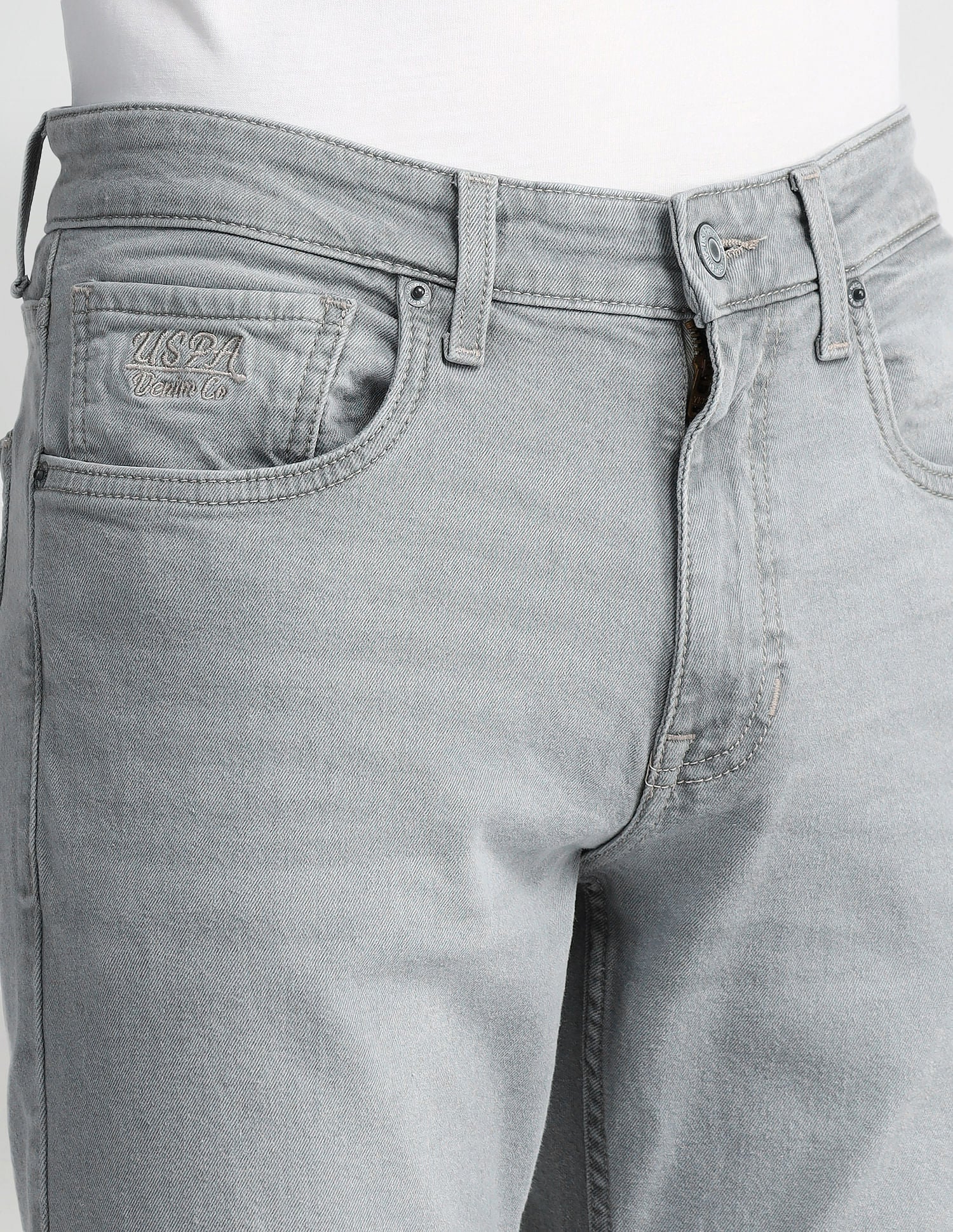 Brandon Slim Tapered Grey Jeans - Image 7