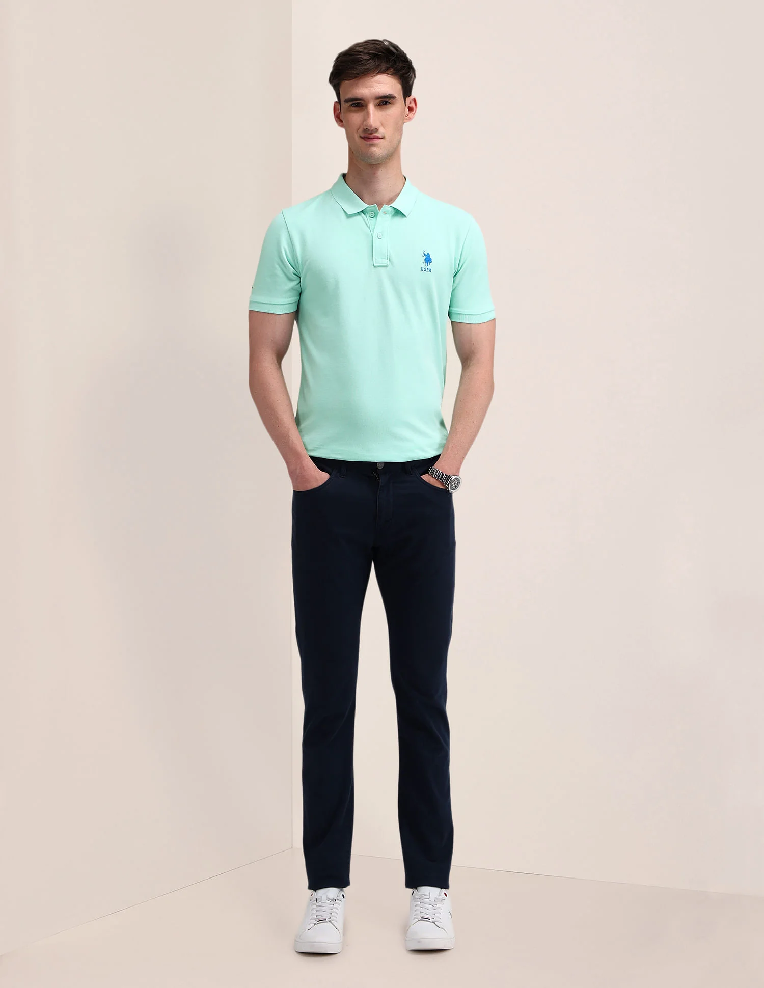 Solid Slim Fit Polo Shirt - Image 3
