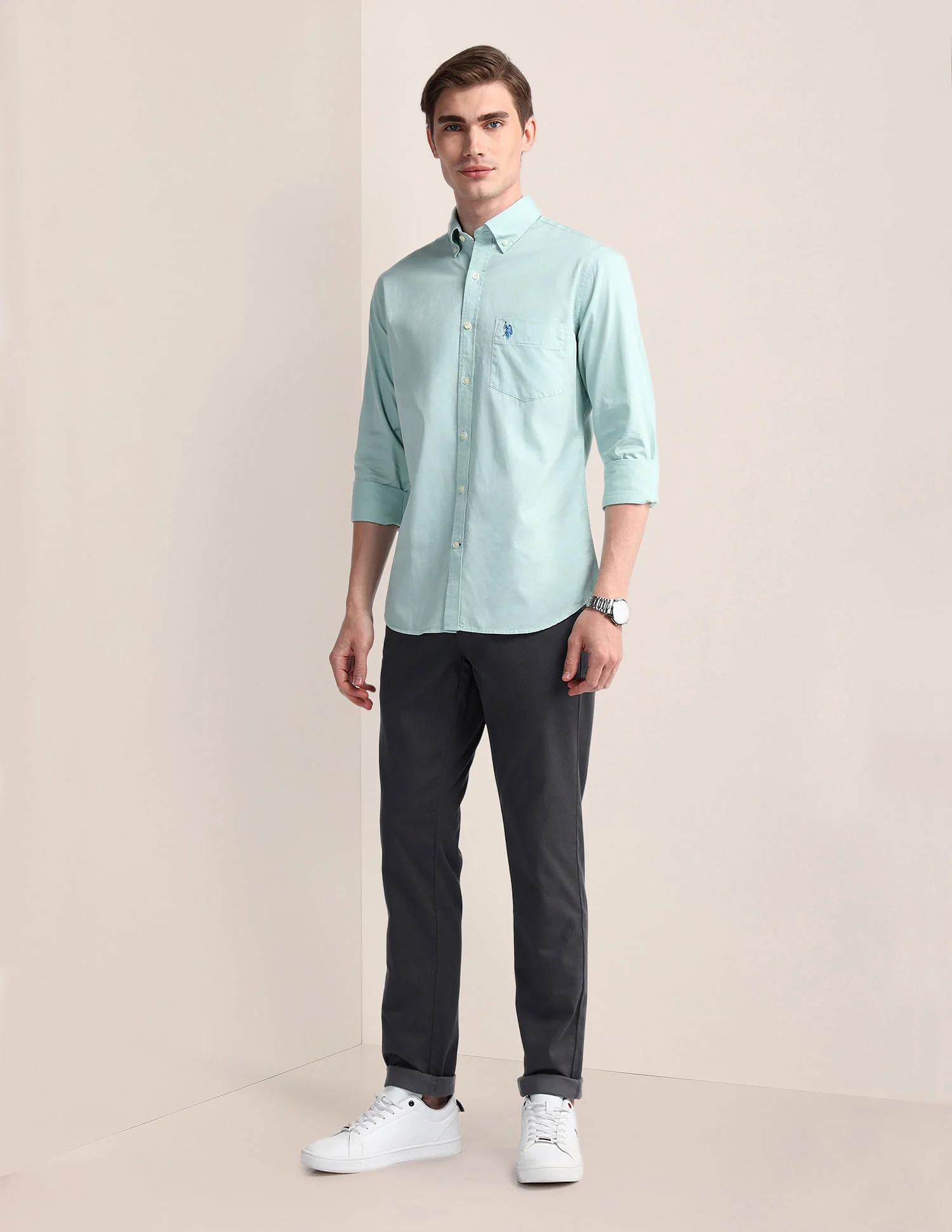 Tailored Fit Cotton Twill Shirt - Image 3