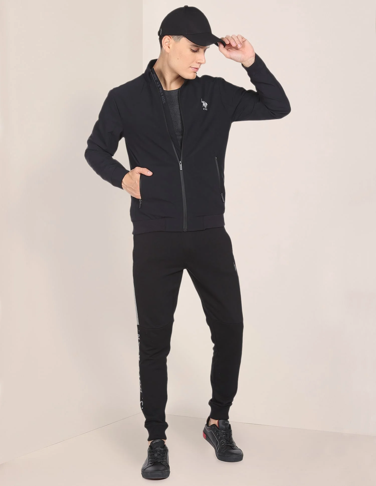 High Neck Solid Panelled Bomber Jacket - Image 3