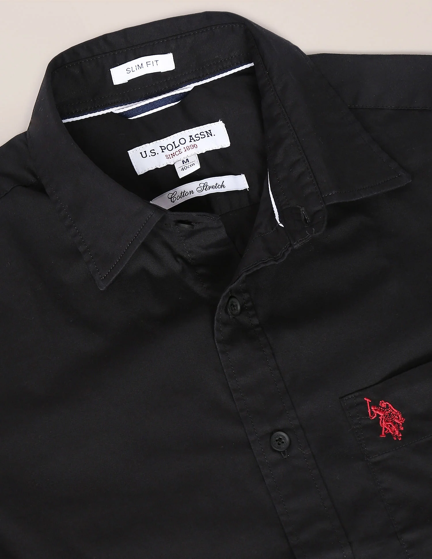 Men Black Slim Fit Solid Casual Shirt - Image 2