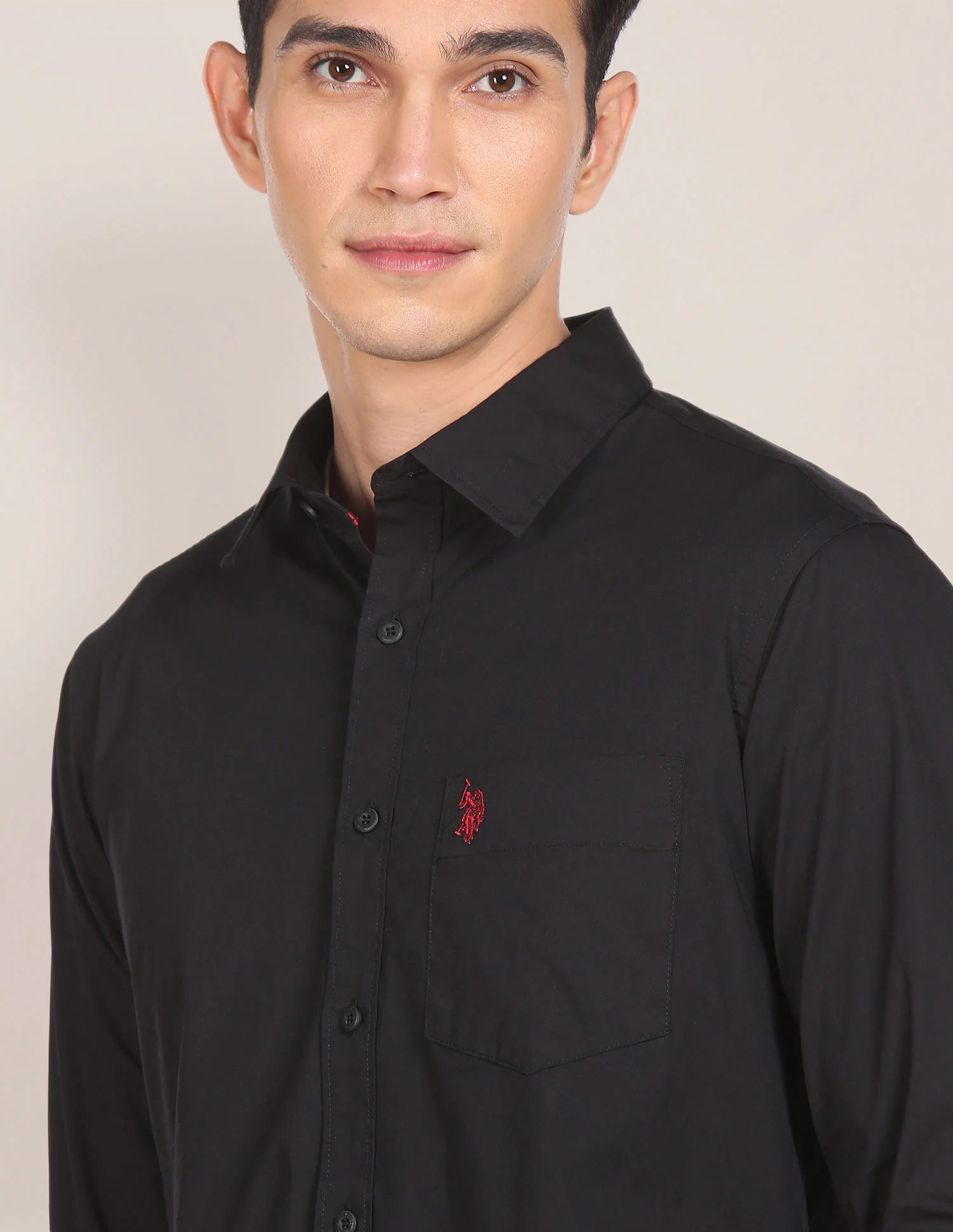 Men Black Slim Fit Solid Casual Shirt - Image 7