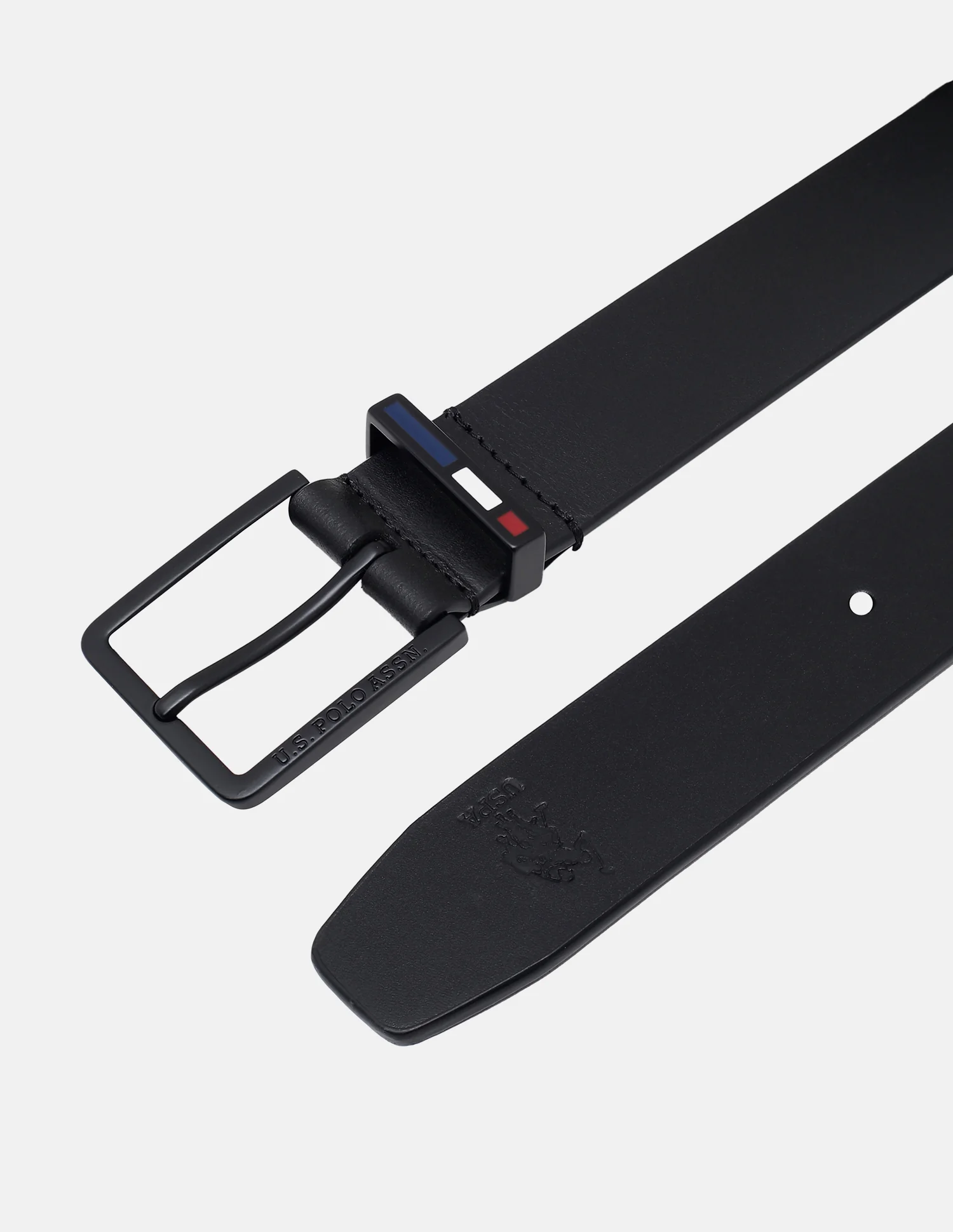 Men Black Trento Solid Leather Belt - Image 4