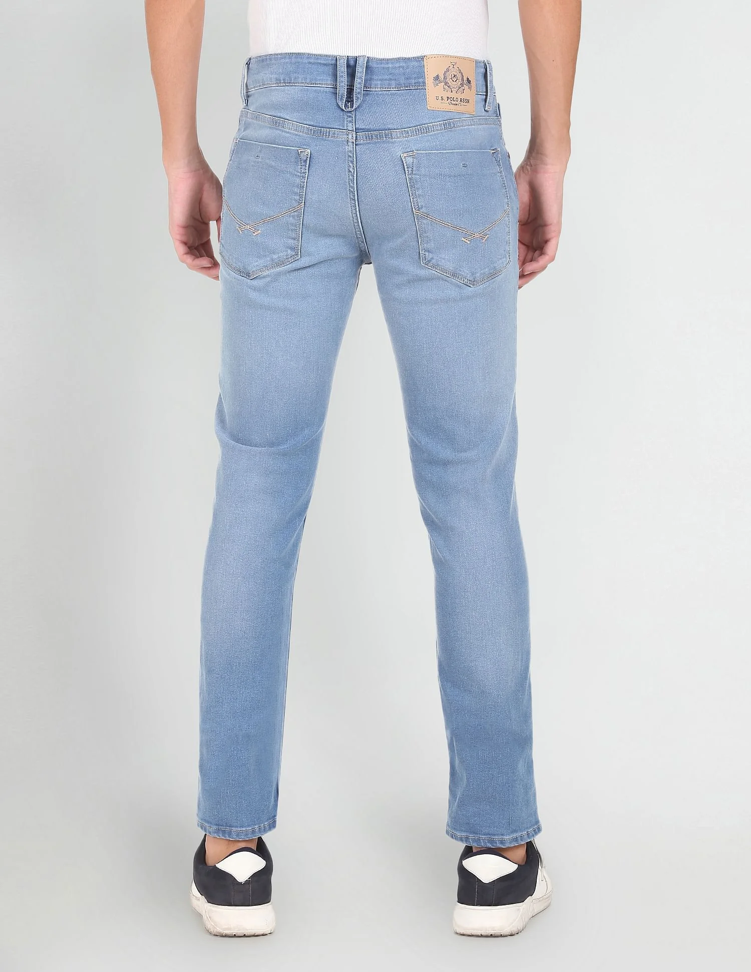 Men Blue Mid Rise Regallo Skinny Fit Stone Wash Jeans - Image 4