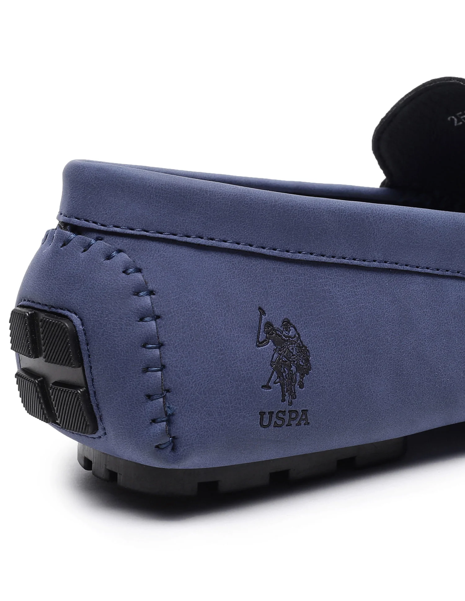Men Blue Penny Strap Debossed Logo Asvalt Loafers - Image 5