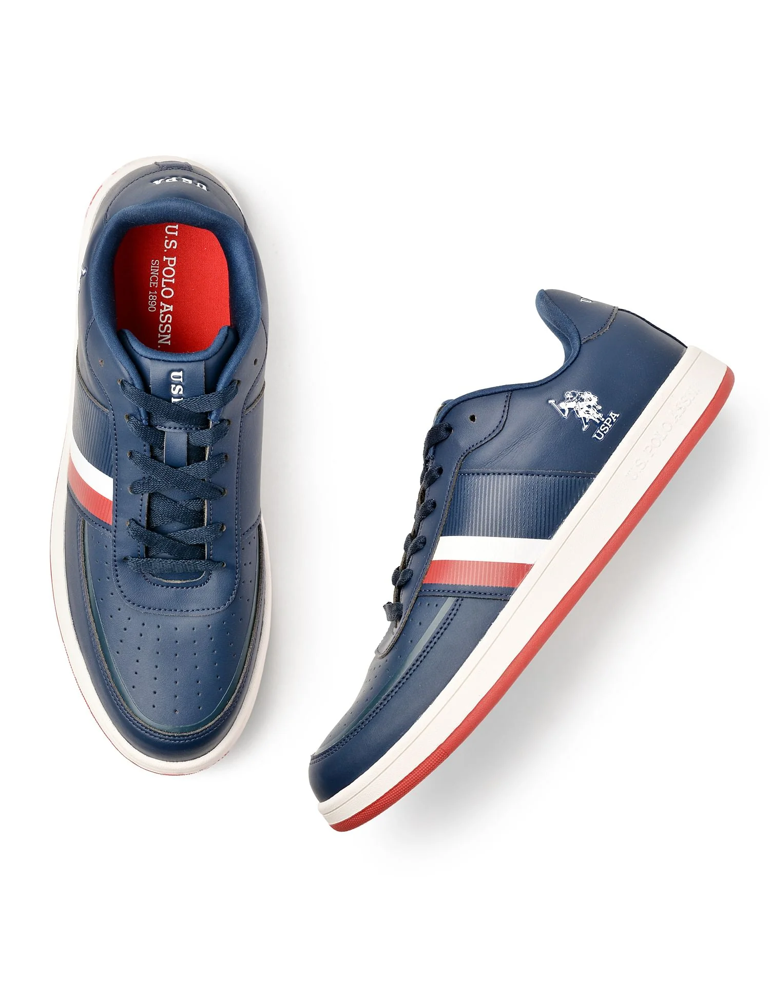 Men Gael Navy Retro Court Sneakers - Image 2