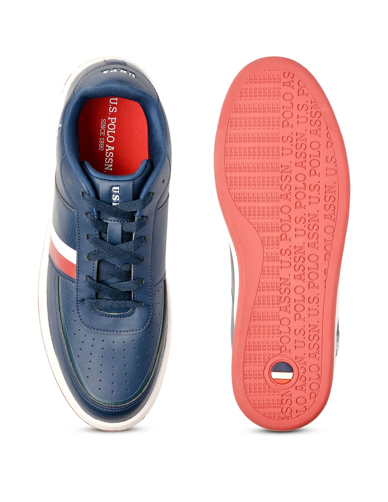 Men Gael Navy Retro Court Sneakers - Image 5