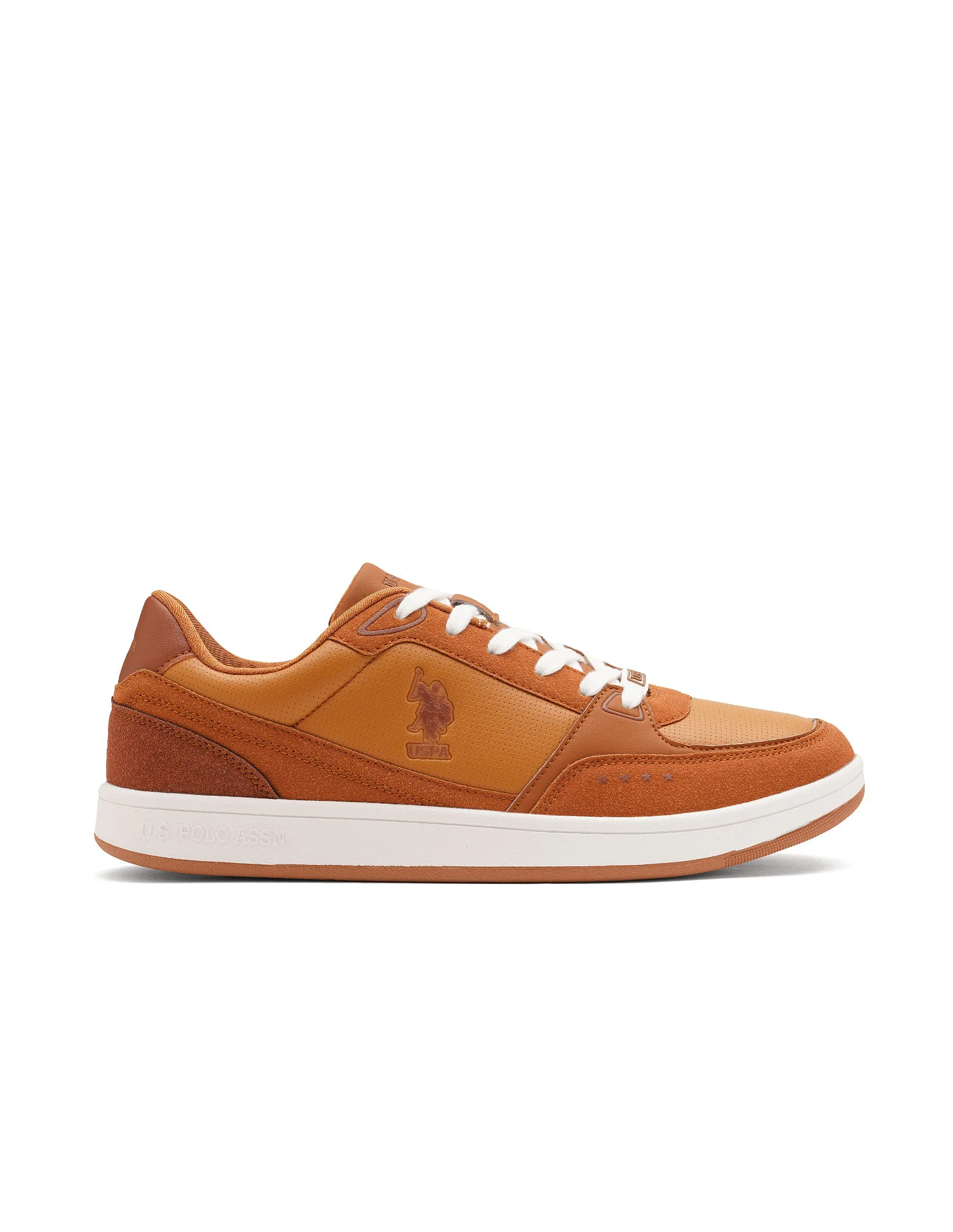 Men Landwin Tan Retro Court Sneakers - Image 5