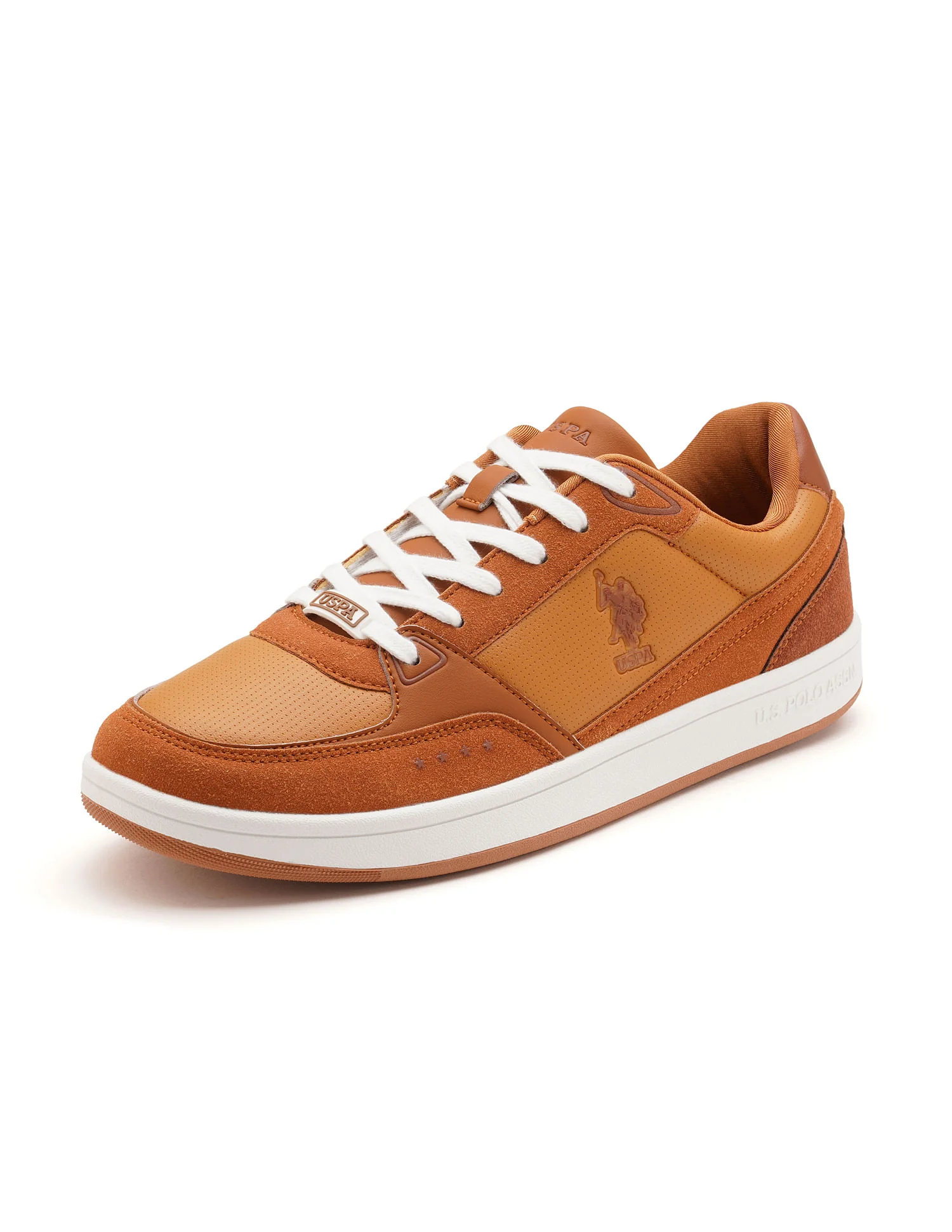 Men Landwin Tan Retro Court Sneakers - Image 7