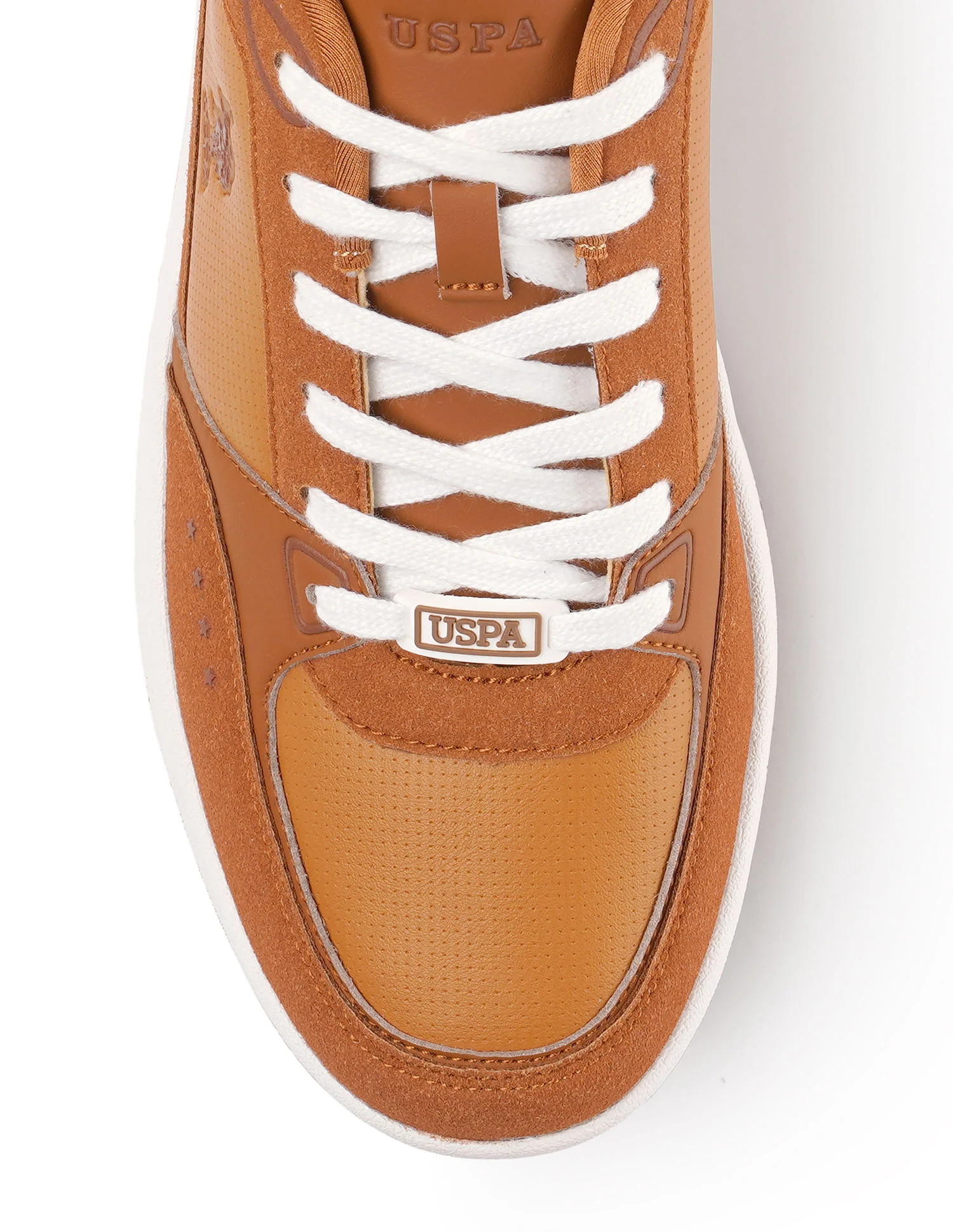 Men Landwin Tan Retro Court Sneakers - Image 8