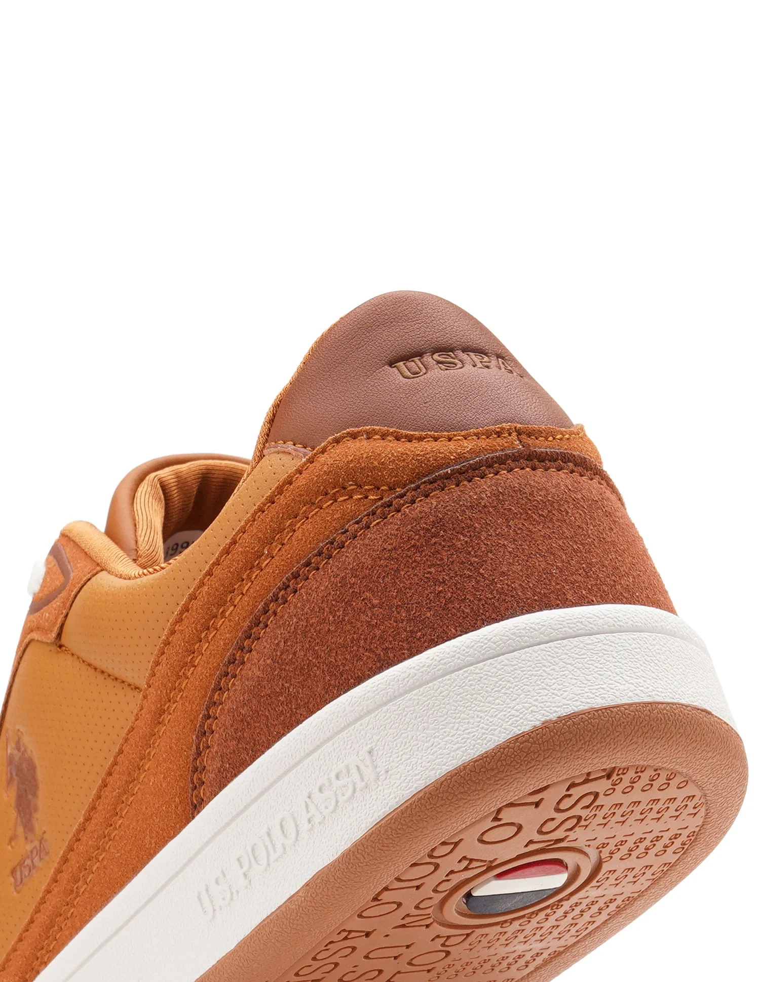 Men Landwin Tan Retro Court Sneakers - Image 9