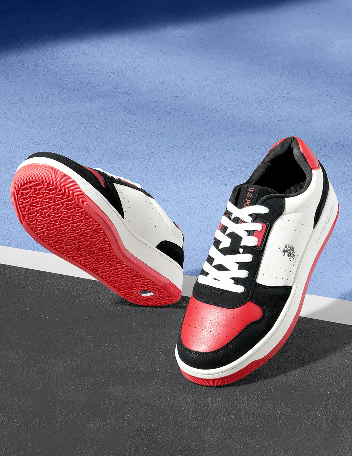 Men Oakley Red Retro Court Sneakers