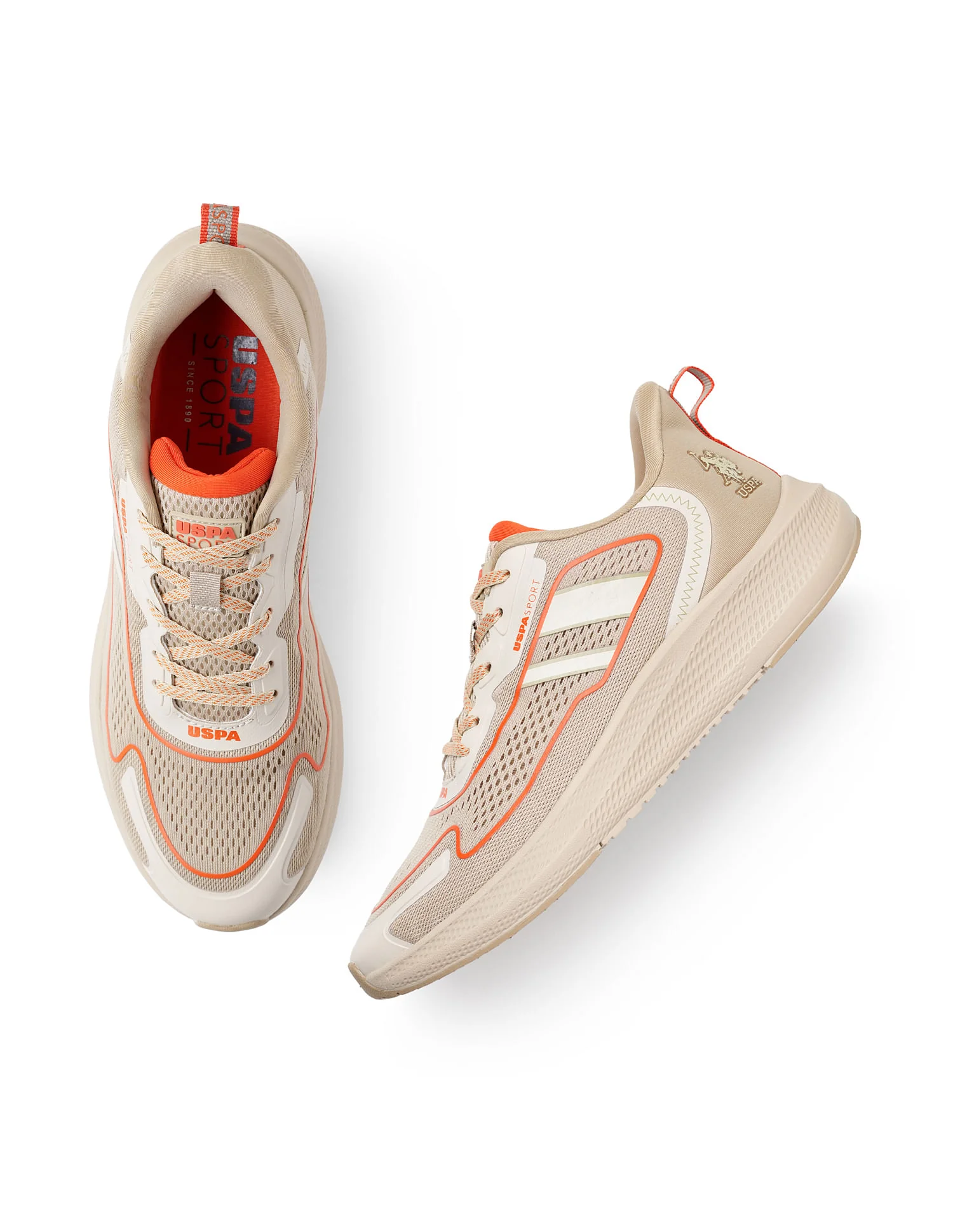 Men Ricco Beige Uspa Sport Sneakers - Image 3