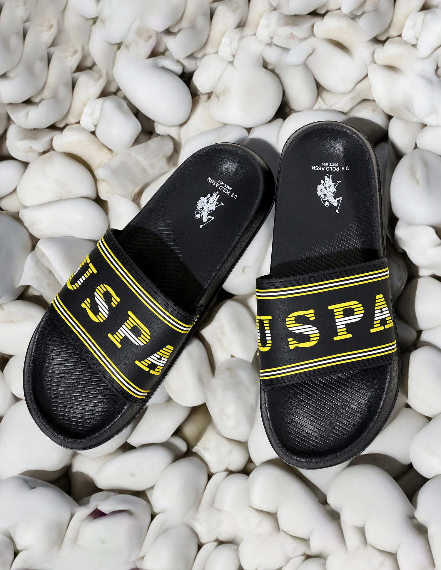 Men Embossed Logo Non-Skid Lightweight Nordin Slides