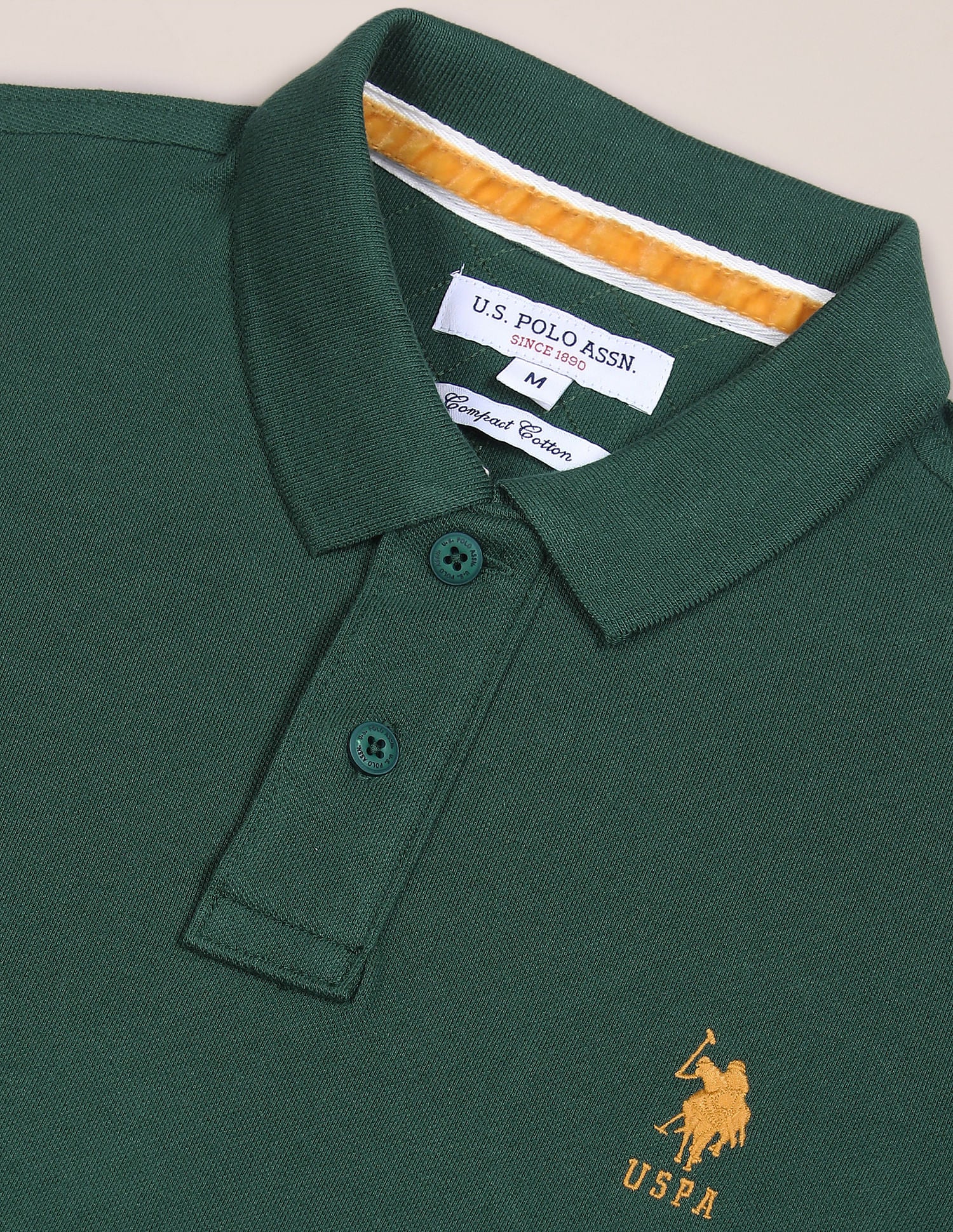 Ribbed Collar Solid Polo Shirt - Image 2