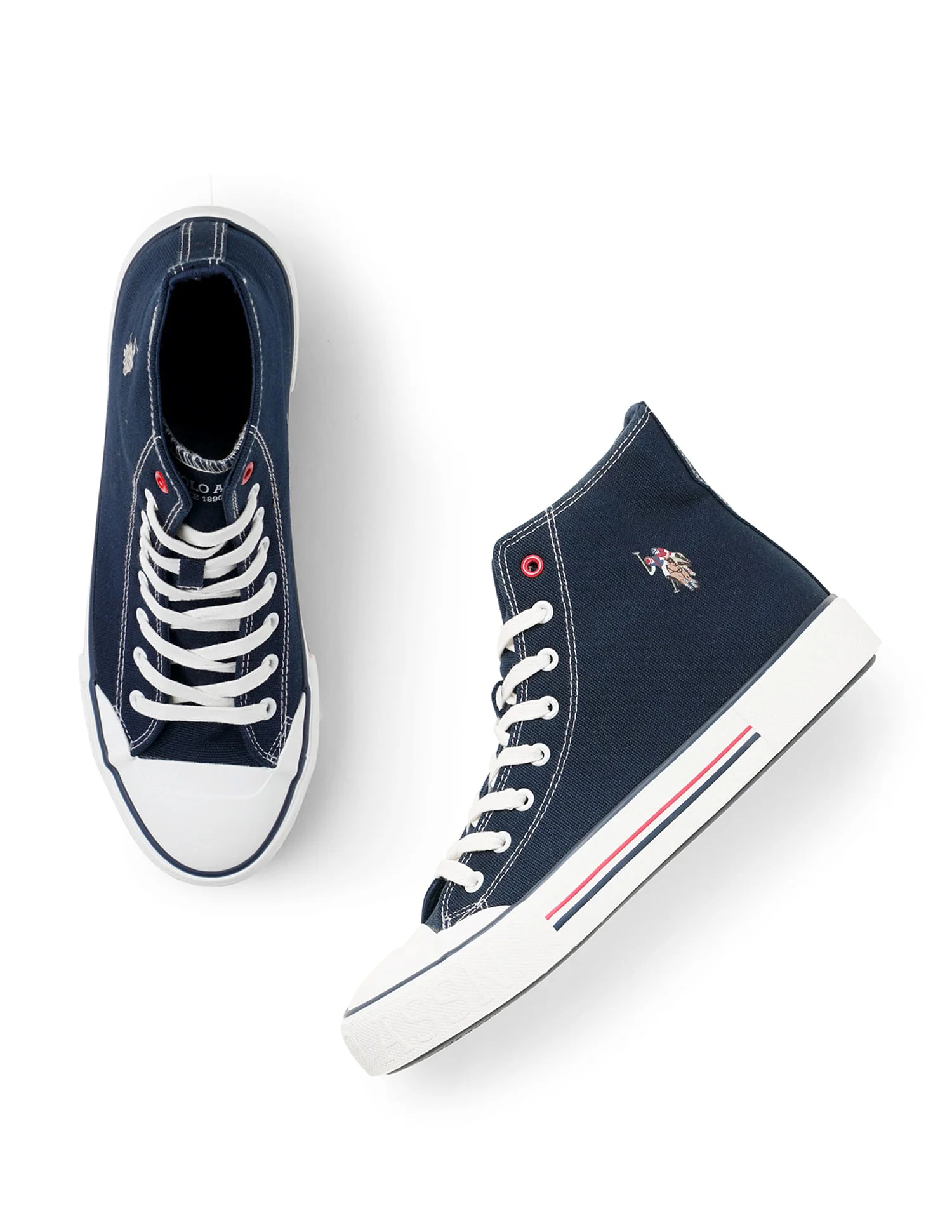 Men Vlair Navy Classics Mid Top Sneakers - Image 3