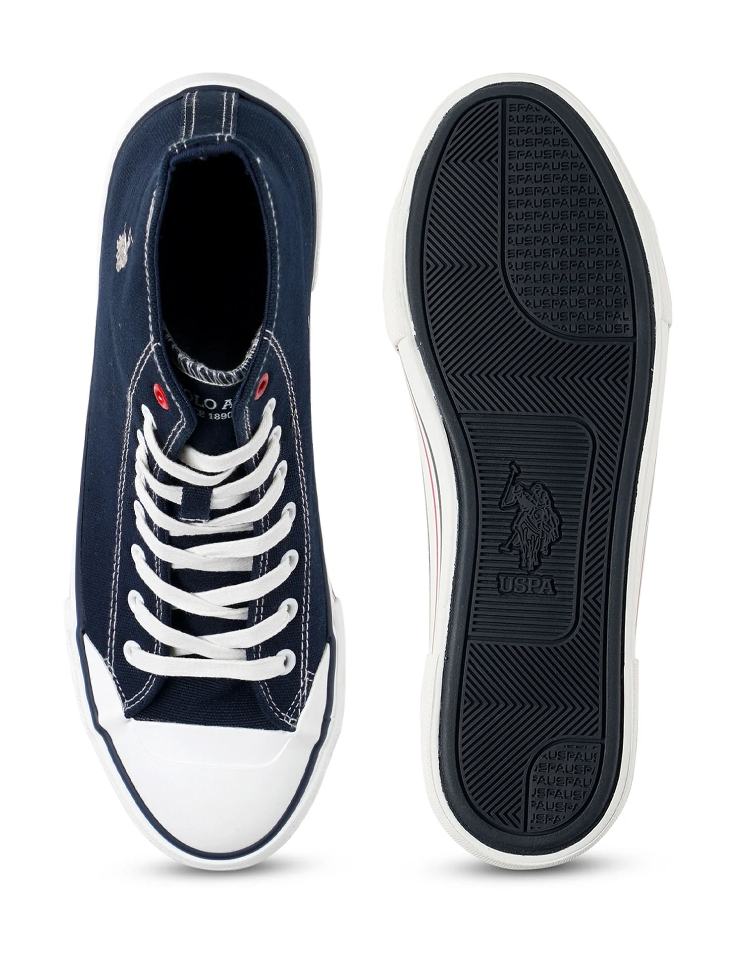 Men Vlair Navy Classics Mid Top Sneakers - Image 6