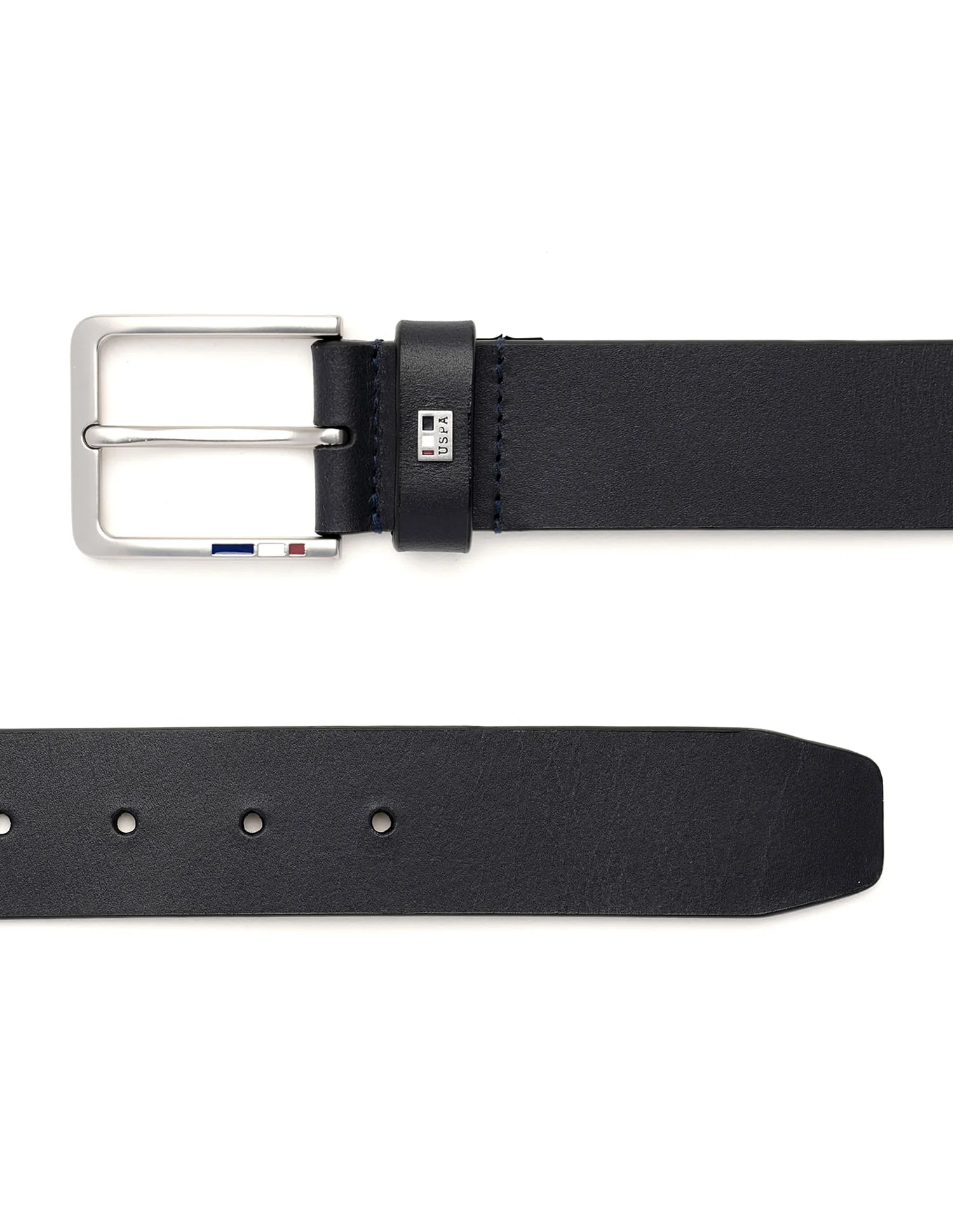 Men Metallic Buckle Solid Leather Belt - Image 3
