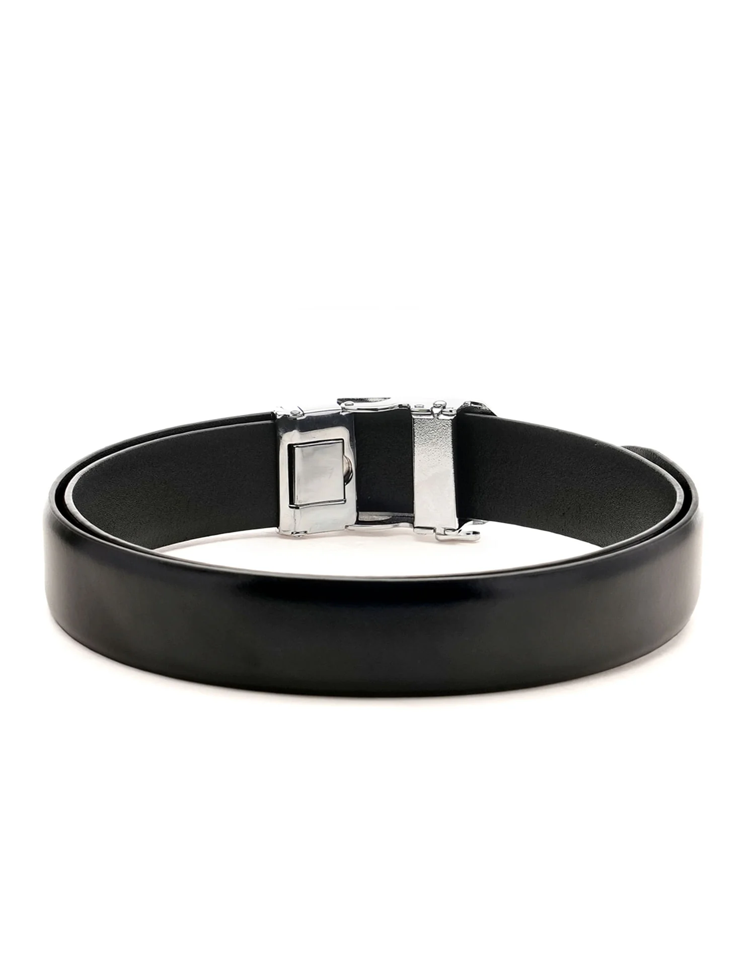 Men Metallic Buckle Solid Leather Belt - Image 2