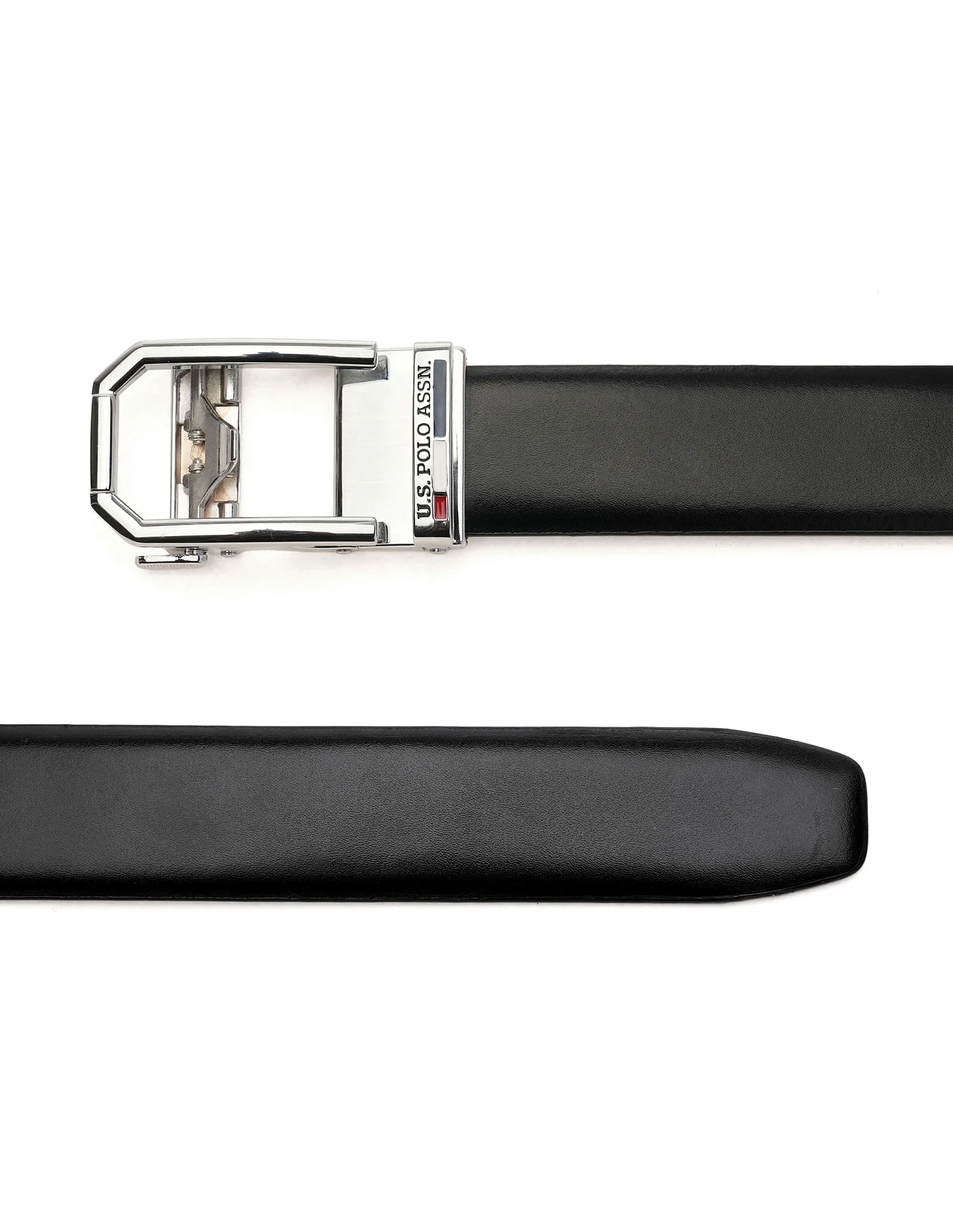 Men Metallic Buckle Solid Leather Belt - Image 3