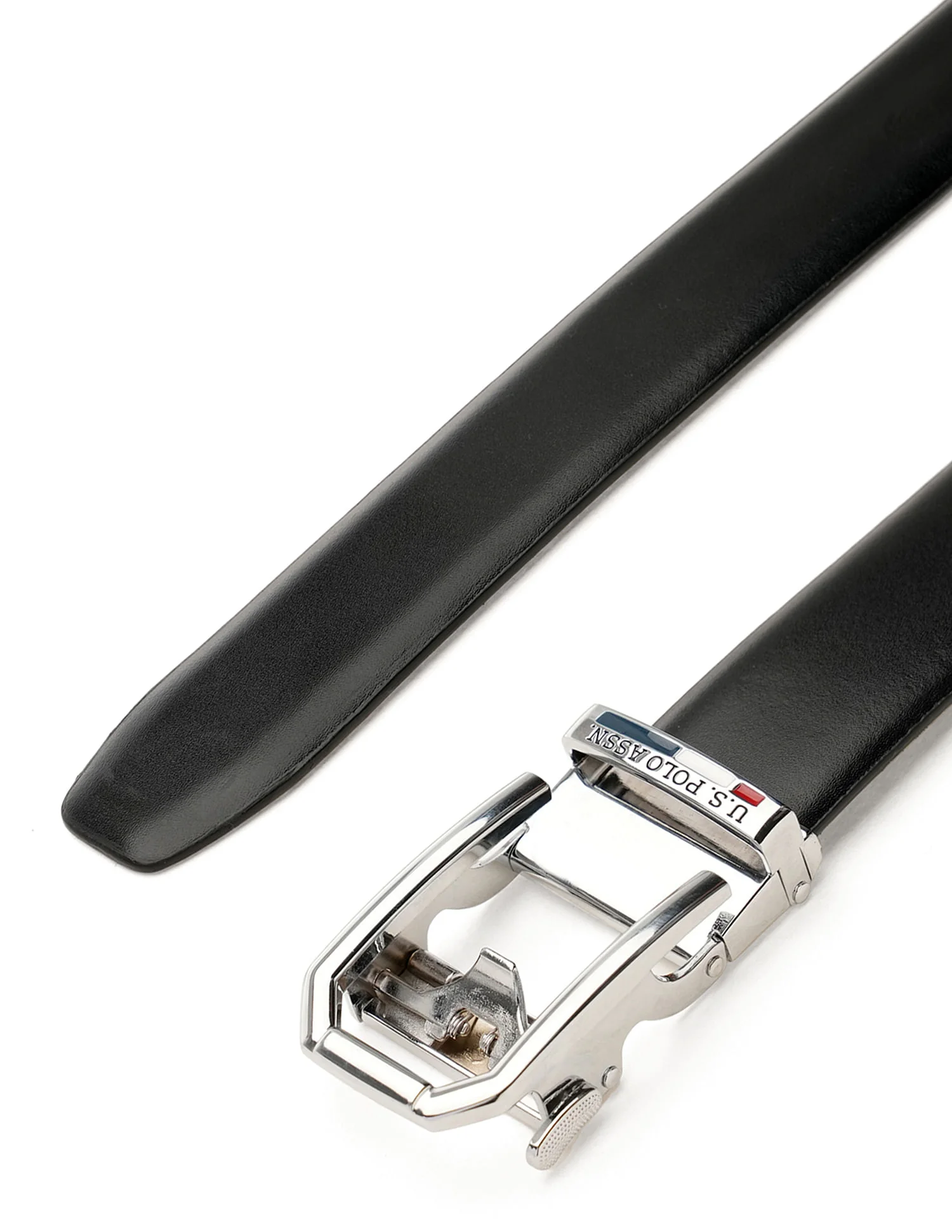 Men Metallic Buckle Solid Leather Belt - Image 4