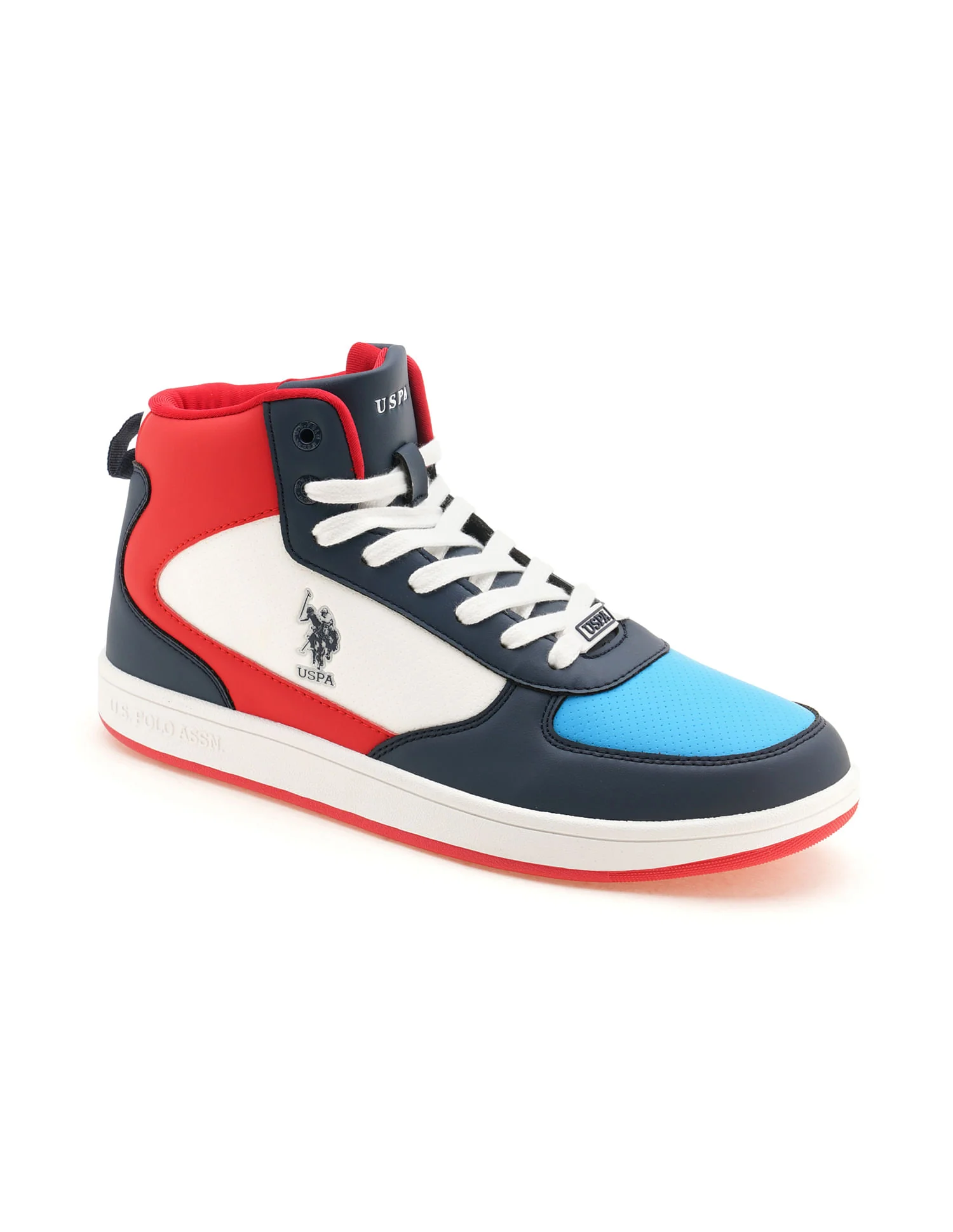 Men Myles Red Retro Court Mid Top Sneakers - Image 2