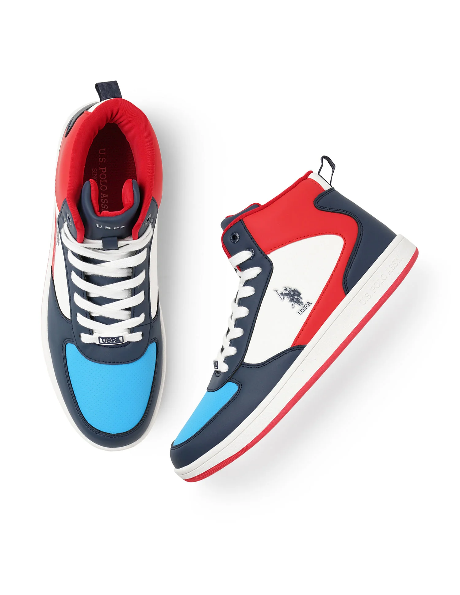 Men Myles Red Retro Court Mid Top Sneakers - Image 3