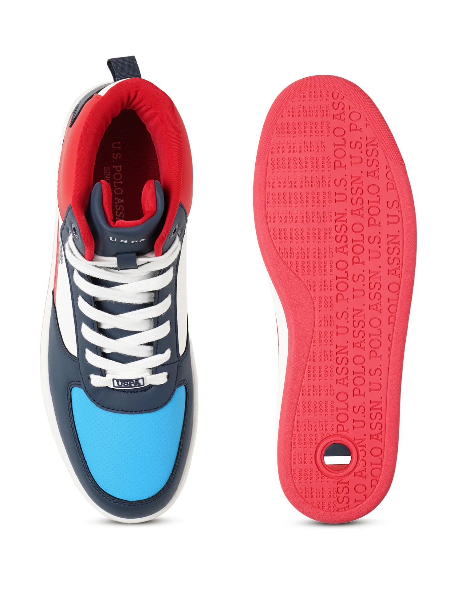 Men Myles Red Retro Court Mid Top Sneakers - Image 6
