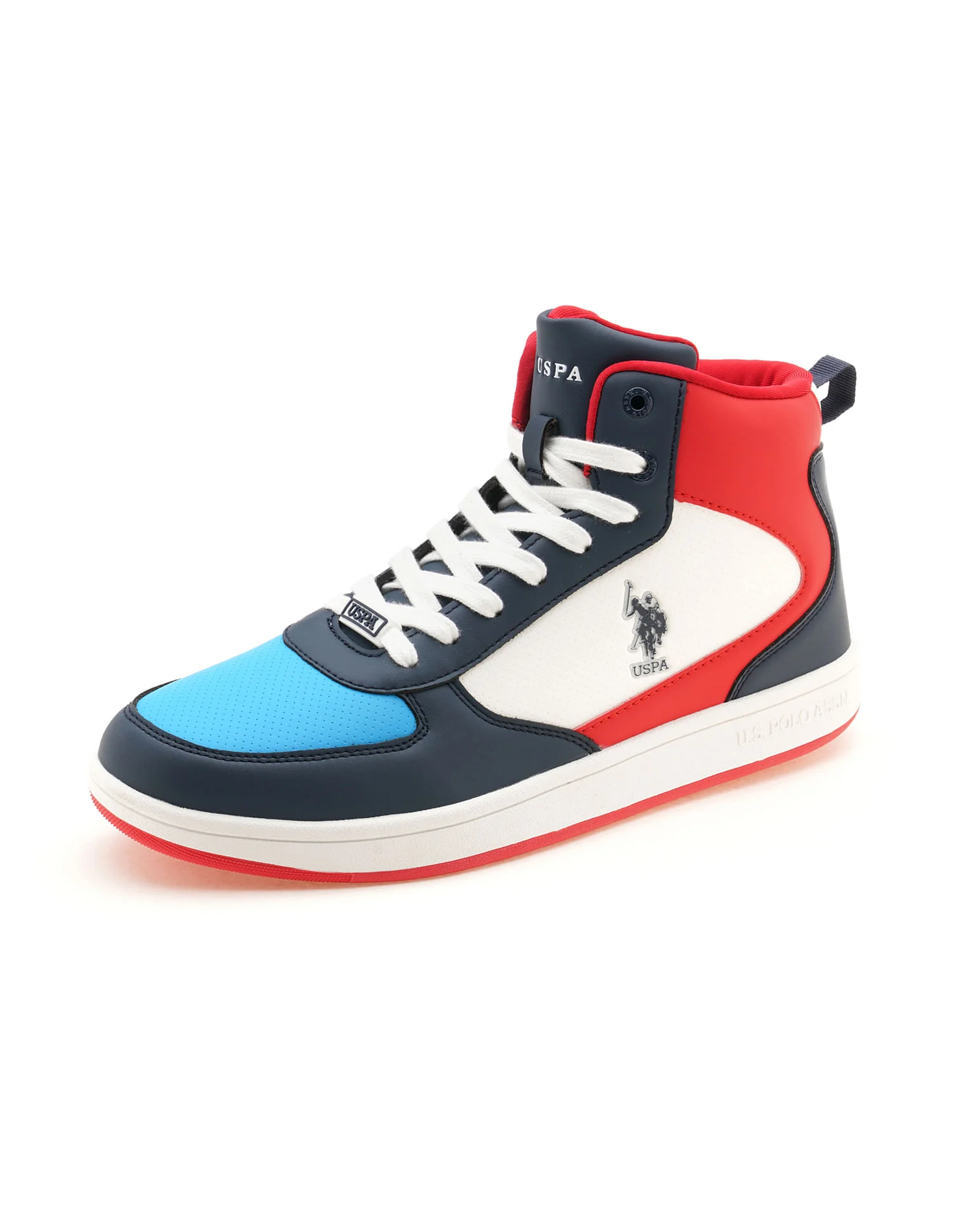 Men Myles Red Retro Court Mid Top Sneakers - Image 7